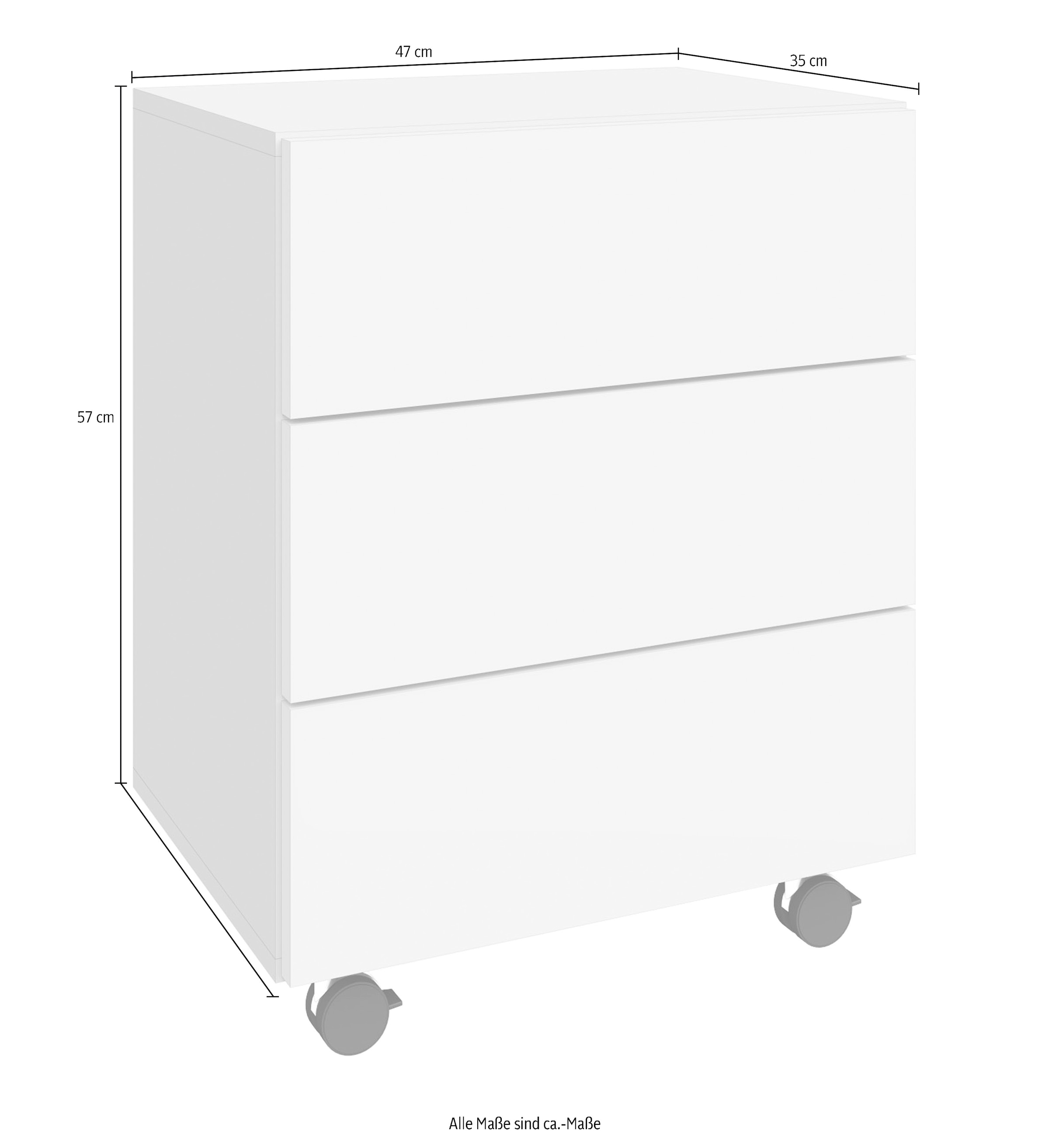 borchardt Möbel Rollcontainer »Wallis«, in moderner griffloser Optik