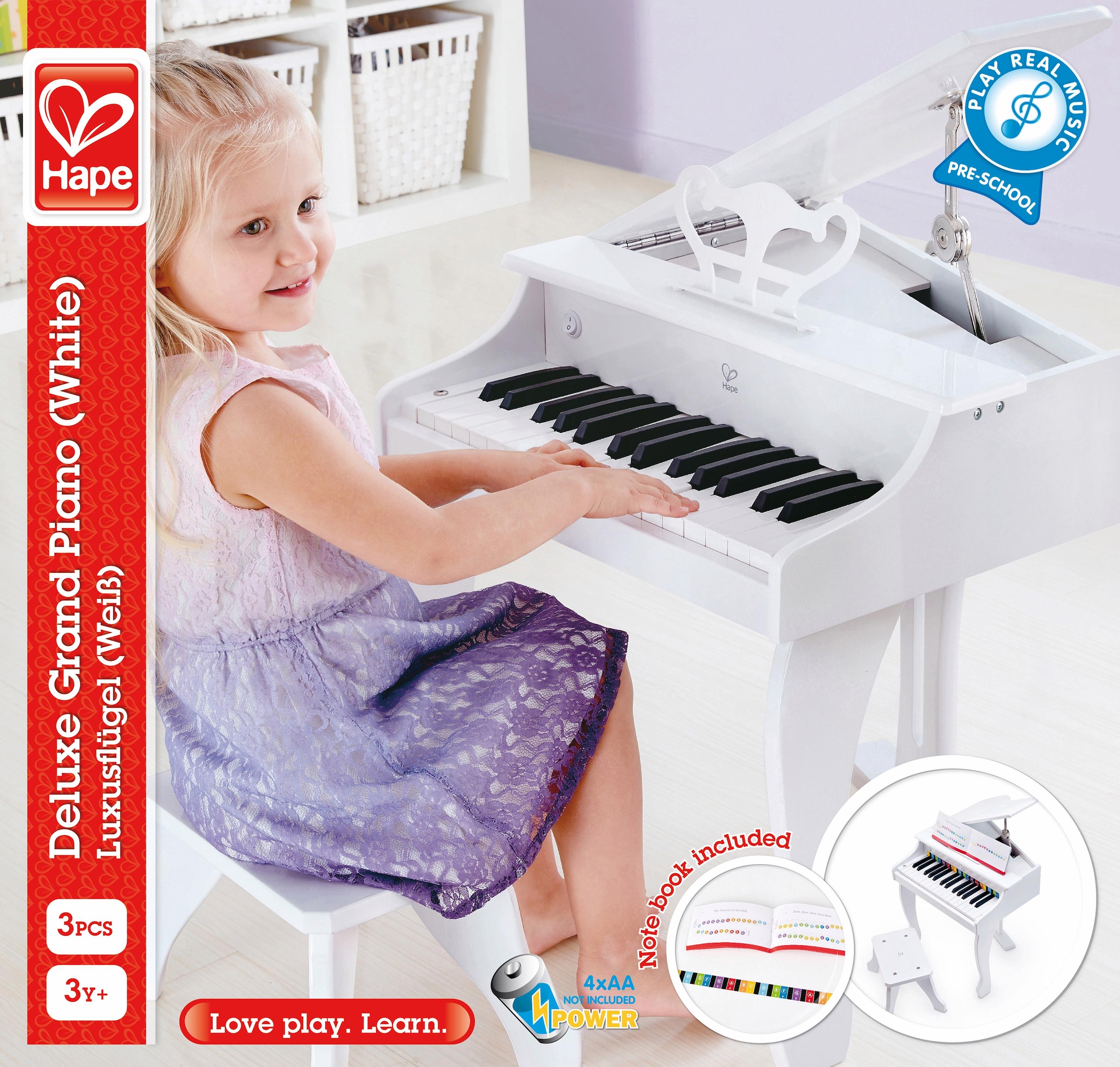 Hape Spielzeug-Musikinstrument »Luxusflügel, weiss«