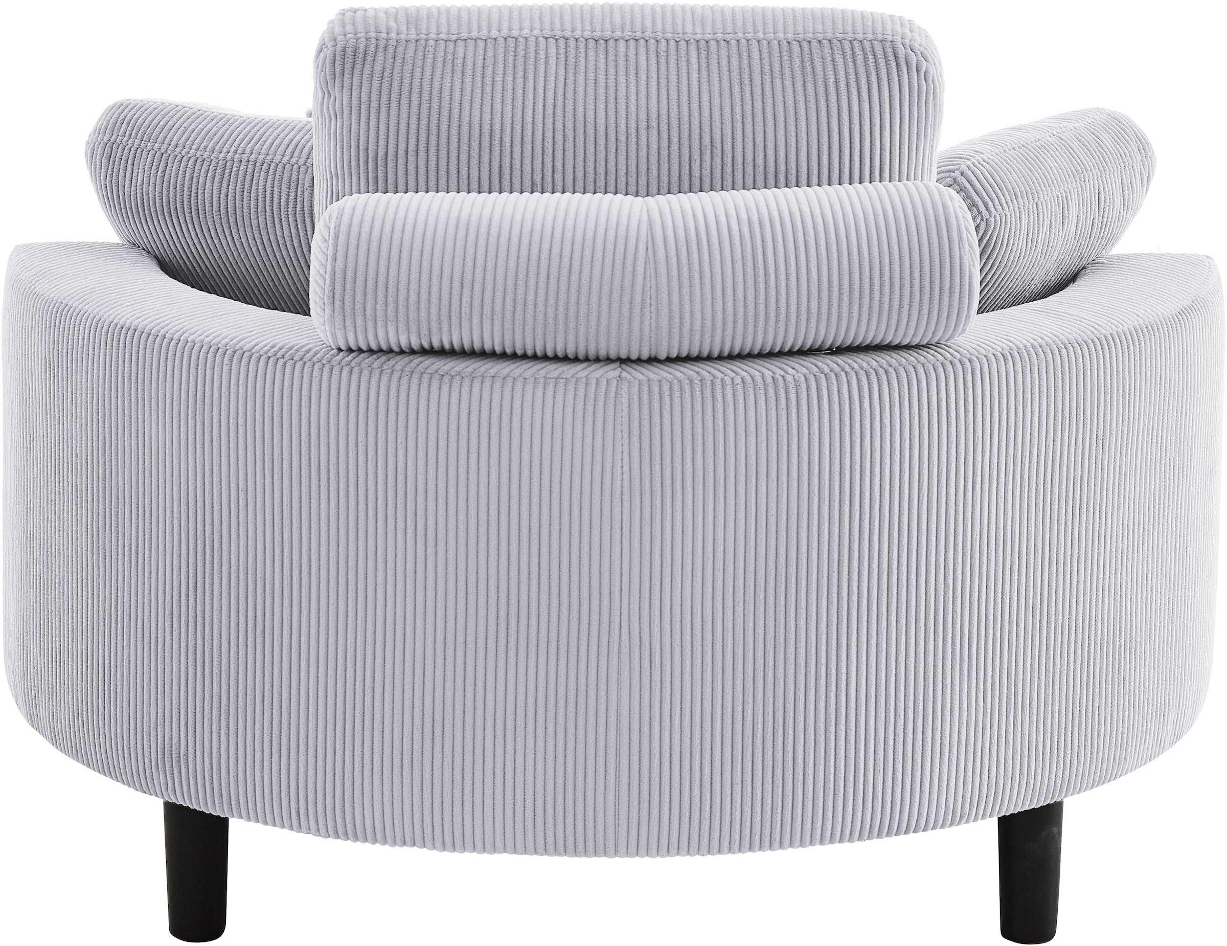 ATLANTIC home collection Loveseat »Ravi, B: 114 cm«, XXL- Sessel, mit Stauraumhocker, Rückenstütze & 4 Zierkissen