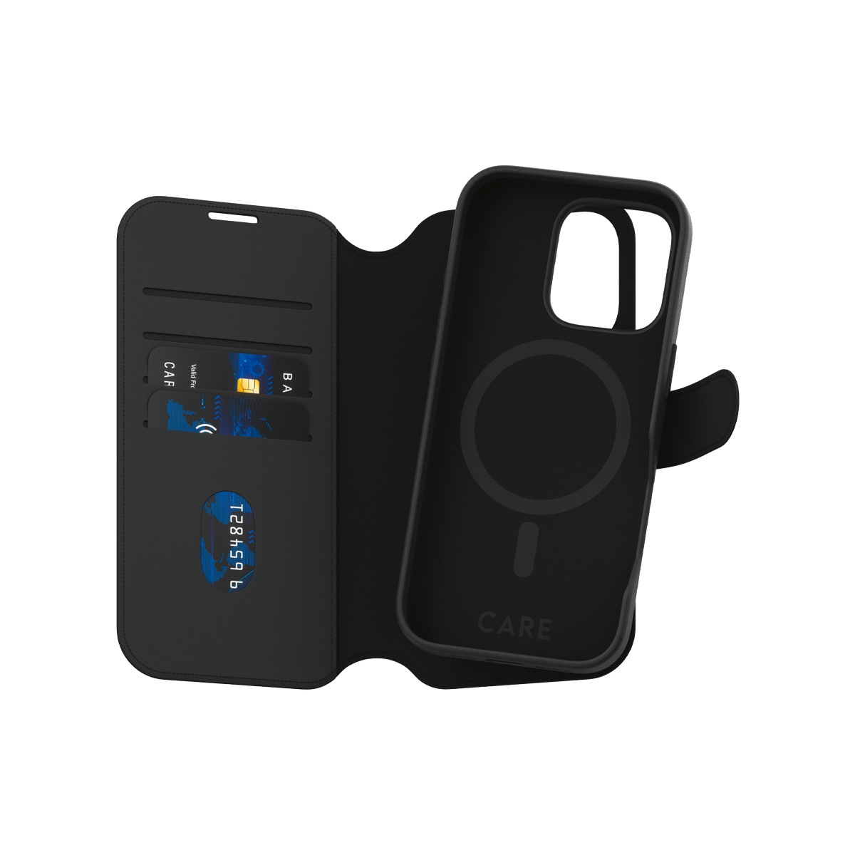 CARE by PanzerGlass Handyhülle »Case Feature Tango 2-in-1 Wallet Case Apple iPhone 16 Pro«, Backcover, Schutzhülle, Handyschutzhülle, Case, Schutzcase, stossfest