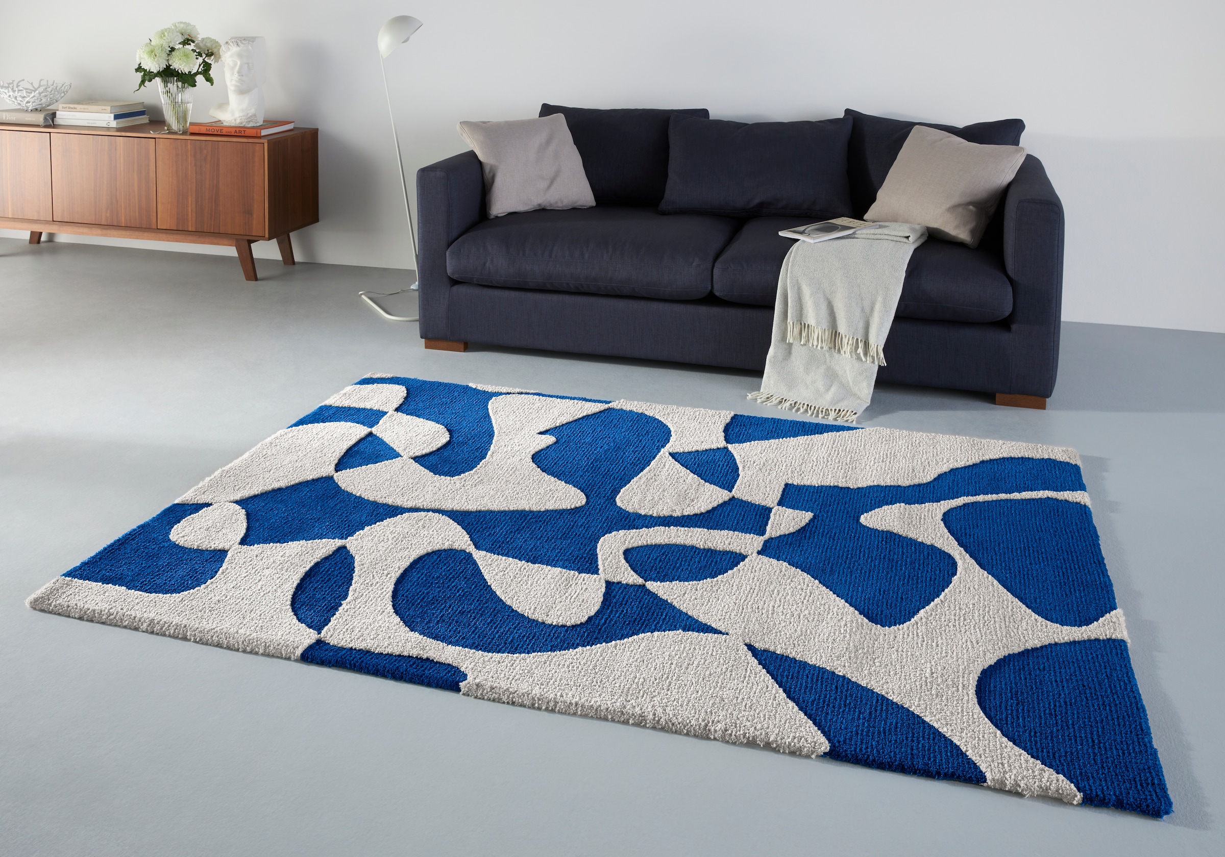 Guido Maria Kretschmer Home&Living Teppich »Liven, Hoch-Tief-Struktur Teppiche, modernes Muster, moderne Farben«, rechteckig, 23 mm Höhe, sehr weich, organisches Muster, Wohnzimmer, Schlafzimmer, Esszimmer