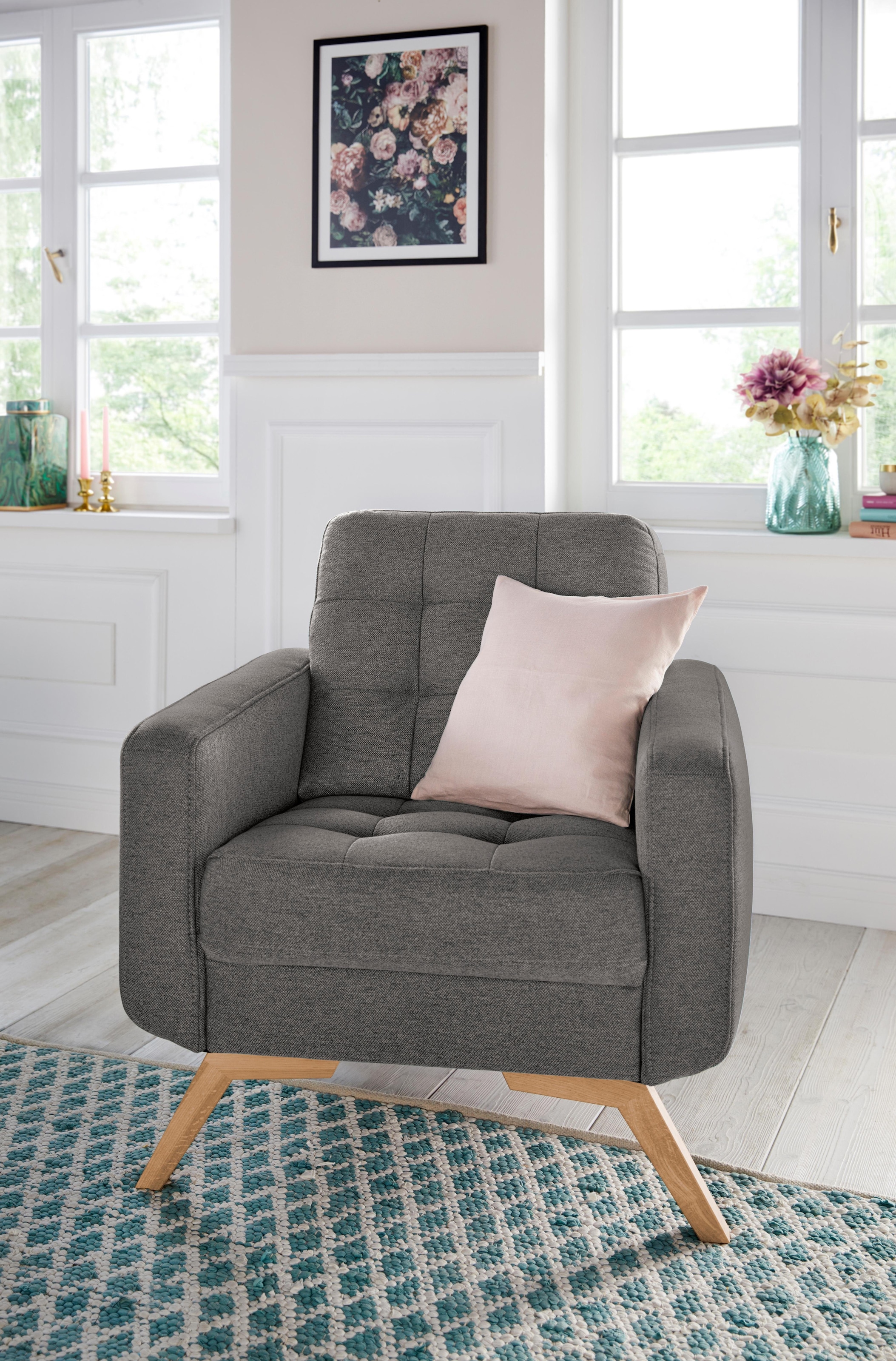 exxpo - sofa fashion Sessel »Fiord, Loungesessel«, aktuelles Design, tolle Detailverarbeitung im Sitz und Rücken