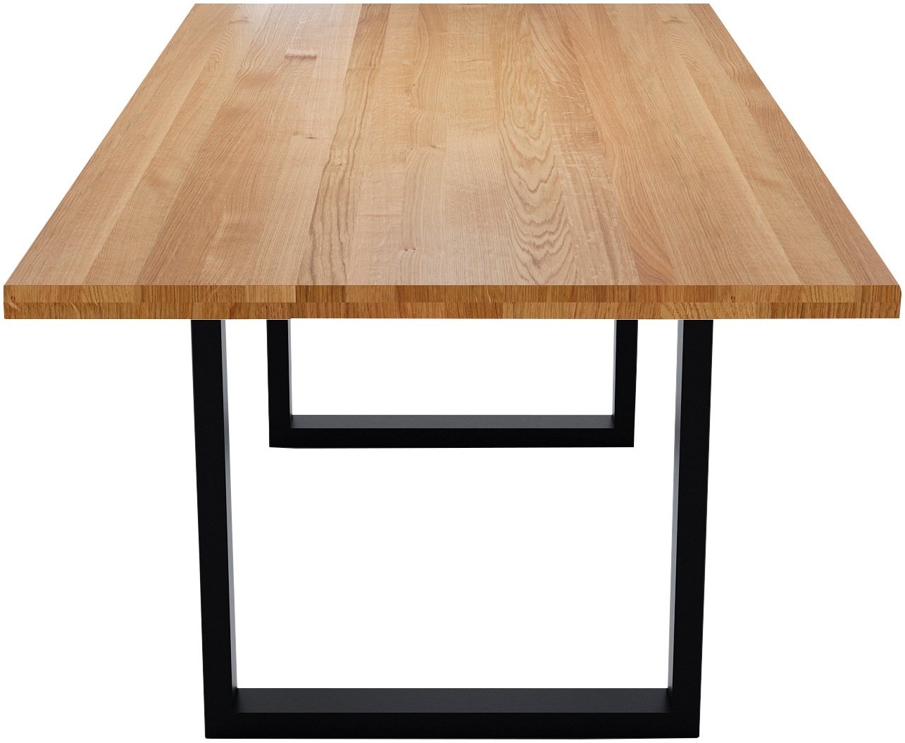 massivline&more Esstisch "Jakarta, Küchentisch, Tisch, Esstisch, Holztisch" 2 Stk. tlg. Platte massiv, Gestell Metall pulverbeschichtet schwarz