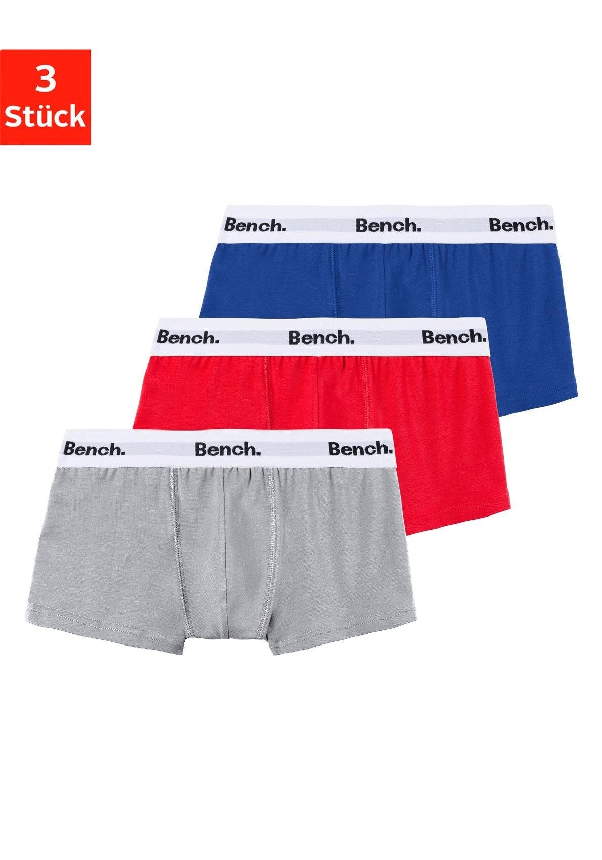 Bench. Boxer »Boxershorts für Jungen«, (Packung, 3 St.), mit weissem Bund mit Bench Schriftzug