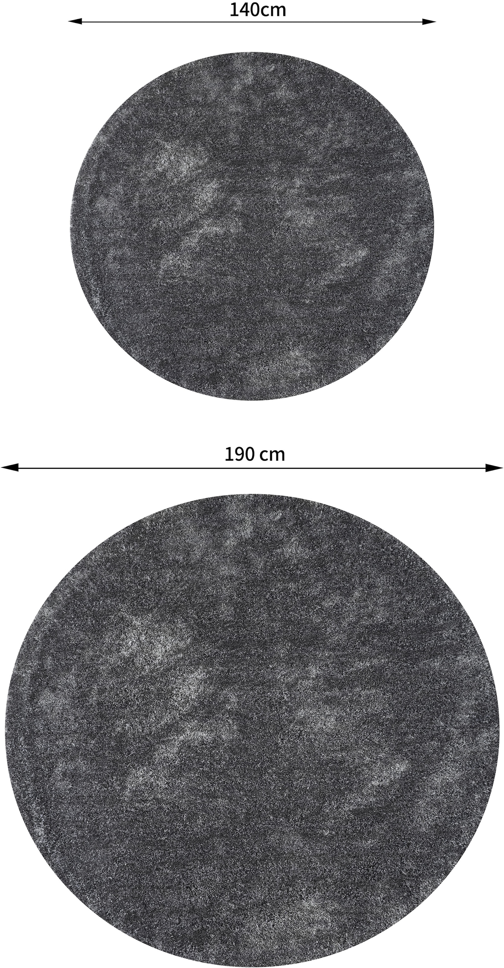 Bruno Banani Hochflor-Teppich »Dana Teppich, Kundenliebling«, rund, 30 mm Höhe, unifarben, Mikrofaser Teppiche, Wohnzimmer, Schlafzimmer, Esszimmer