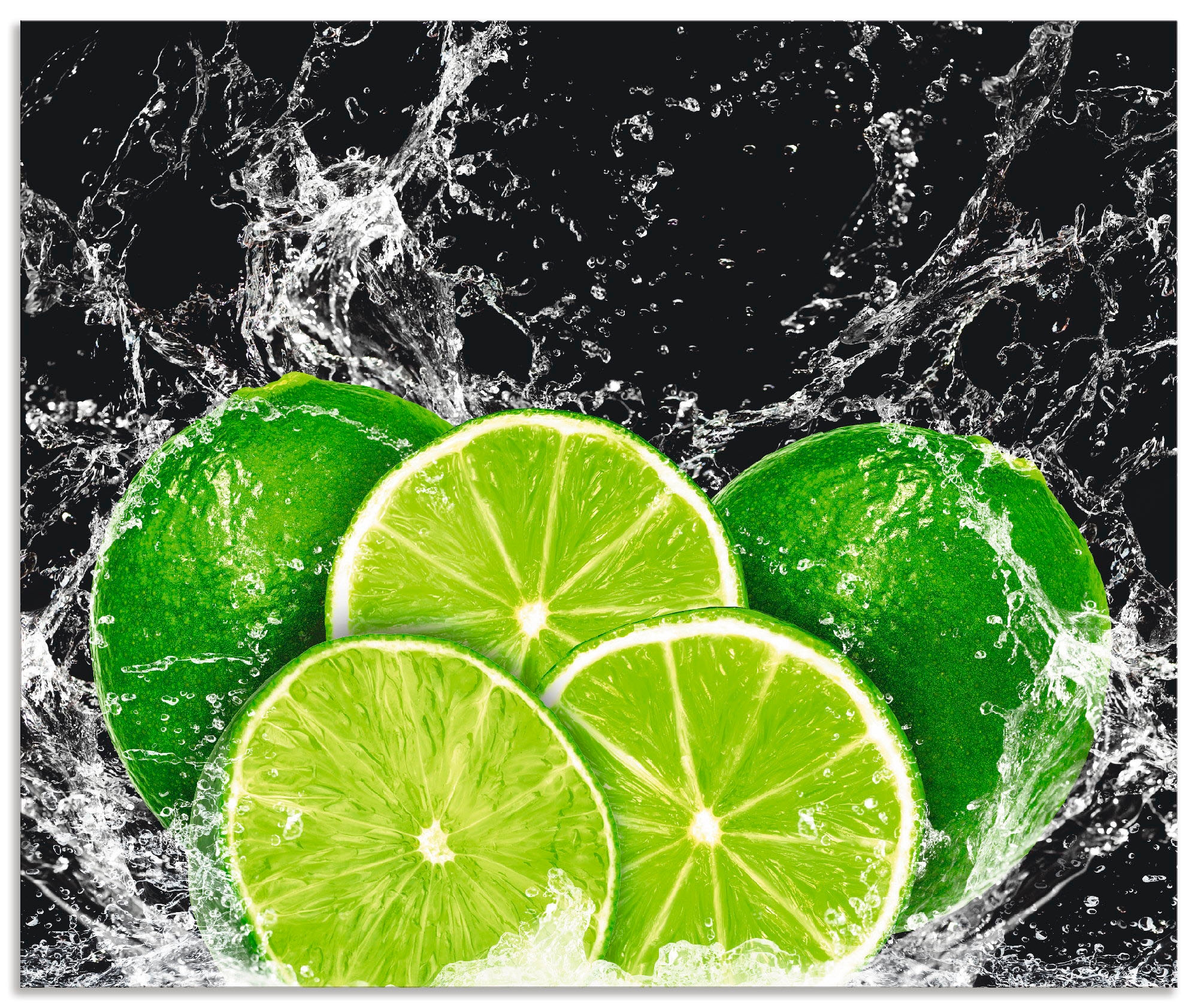 Artland Küchenrückwand »Limone mit Spritzwasser«, (1 tlg.), Alu Spritzschutz mit Klebeband, einfache Montage