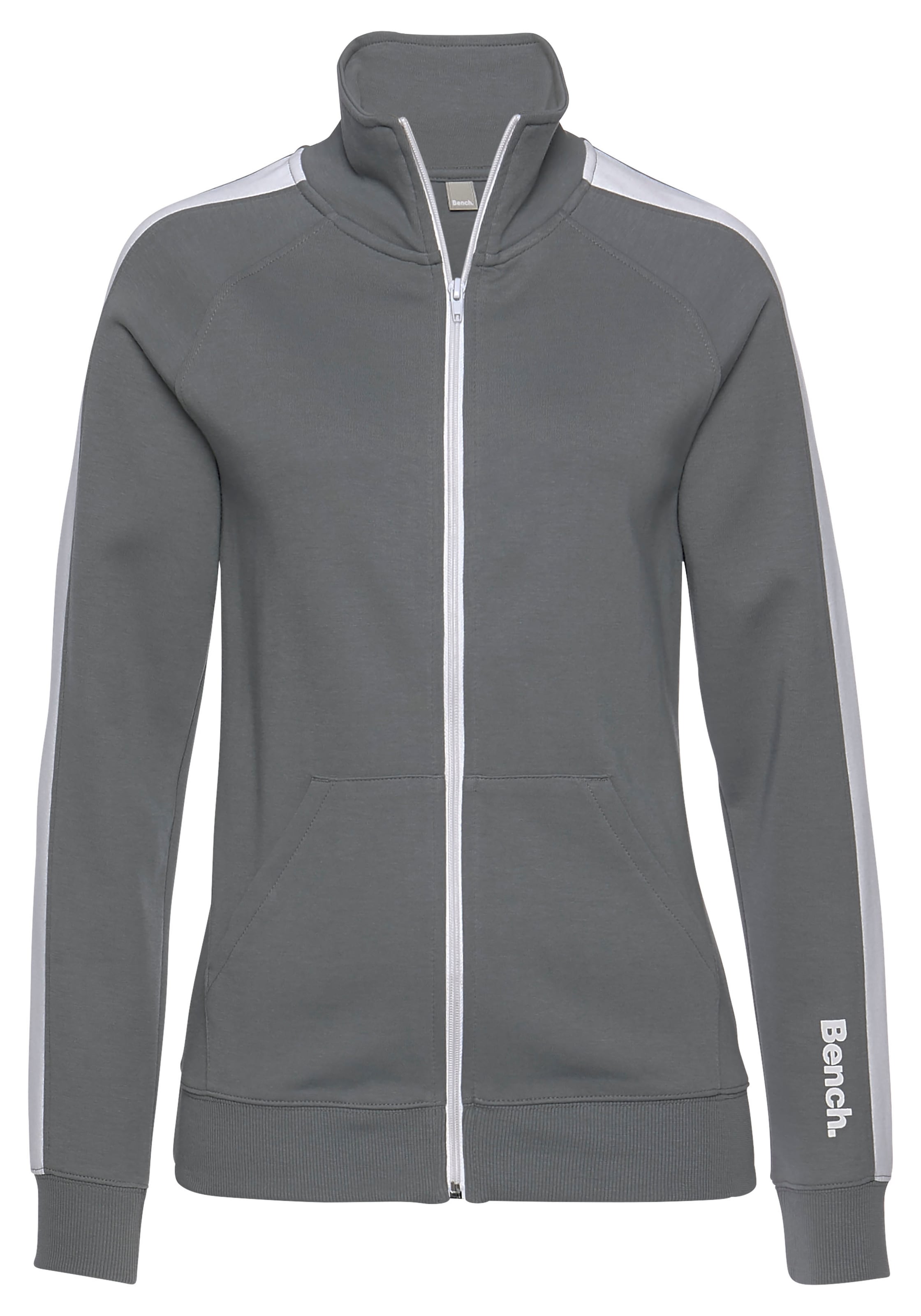 Sweatjacke »-Loungejacke«, mit Seitenstreifen und Stehkragen, Loungewear, Loungeanzug