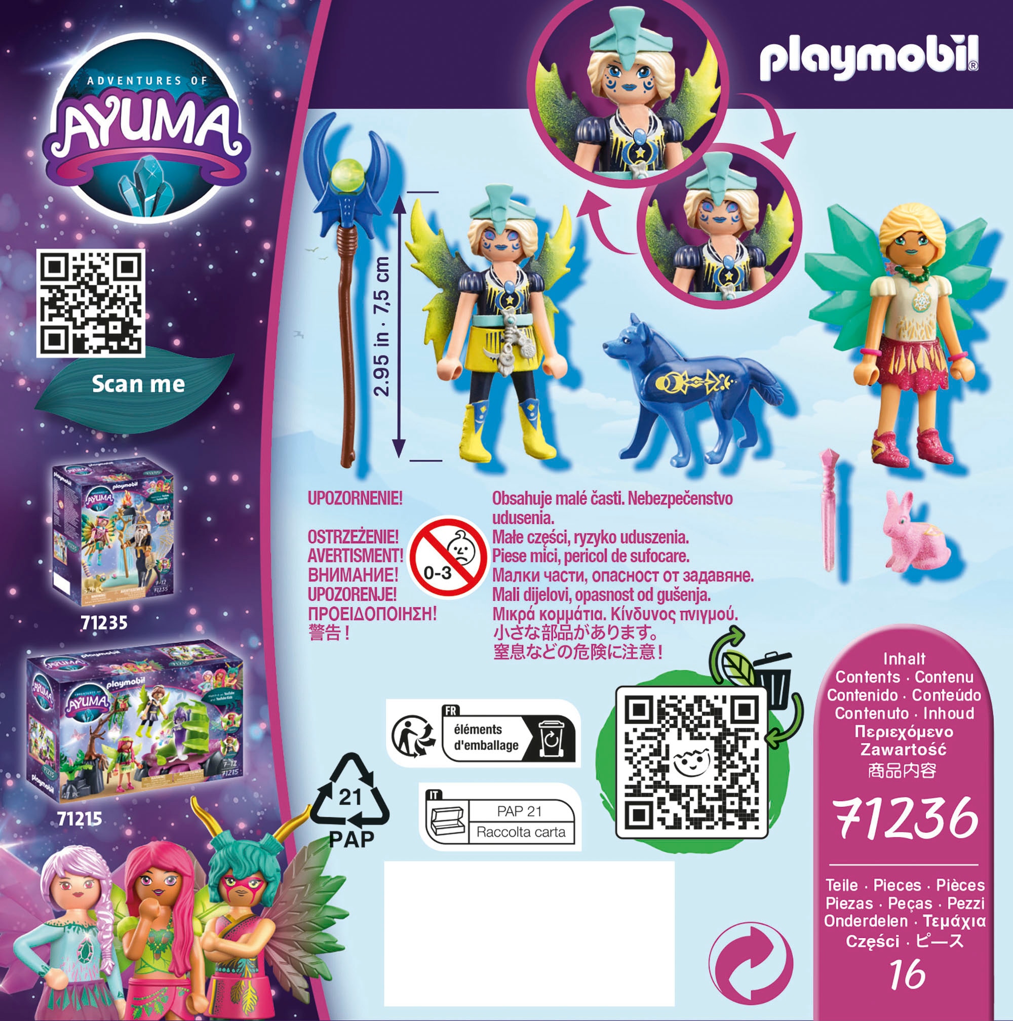 Playmobil® Konstruktions-Spielset »Crystal- und Moon Fairy mit Seelentieren (71236), Adventures of Ayuma«, (16 St.), Made in Europe