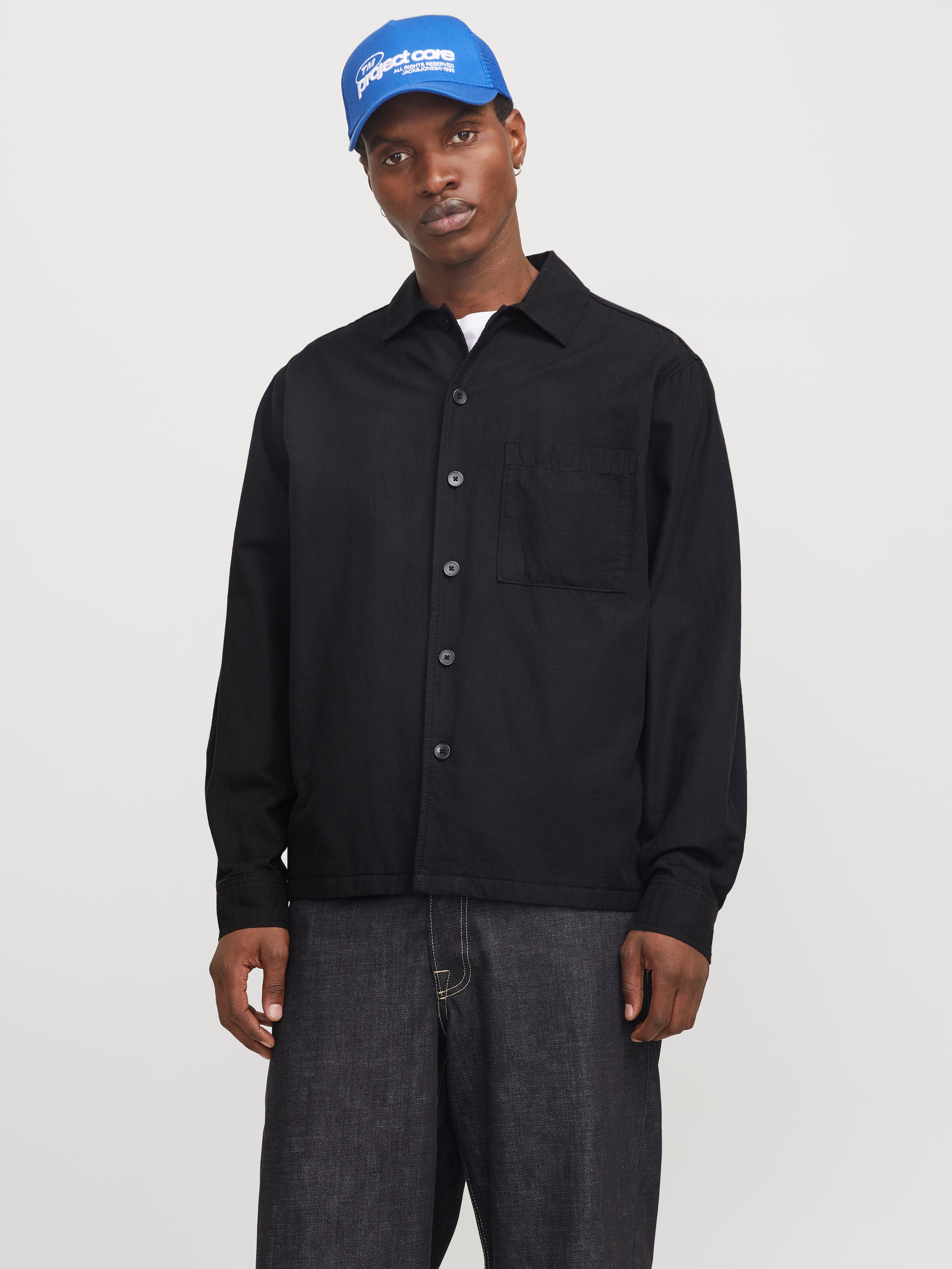 Jack & Jones Langarmhemd »JJEURBAN EDGE OVERSHIRT LS SN« mit Hemdkragen