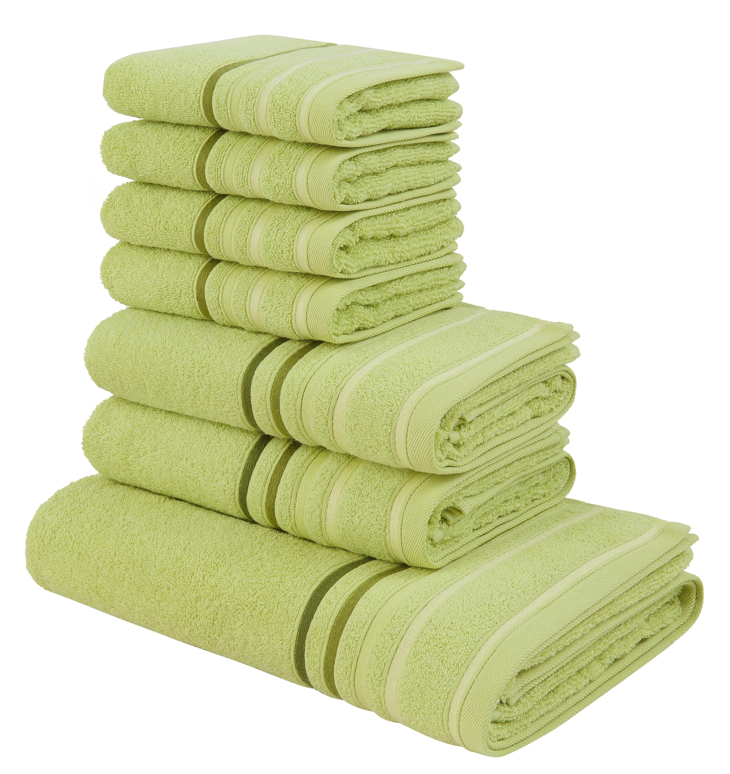 my home Baumwolle tlg., 7 100% Jelmoli-Versand kaufen »Niki«, Streifenbordüre, Handtuch online Handtuchset mit aus Walkfrottee, mehrfarbiger Set Set, 