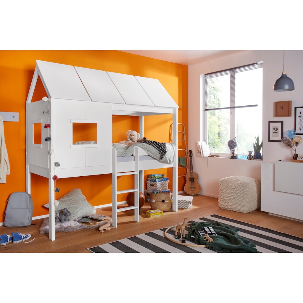 Lüttenhütt Kinderbett »Finn«, Hausbett, aus massiver Kiefer, hochwertige Verarbeitung