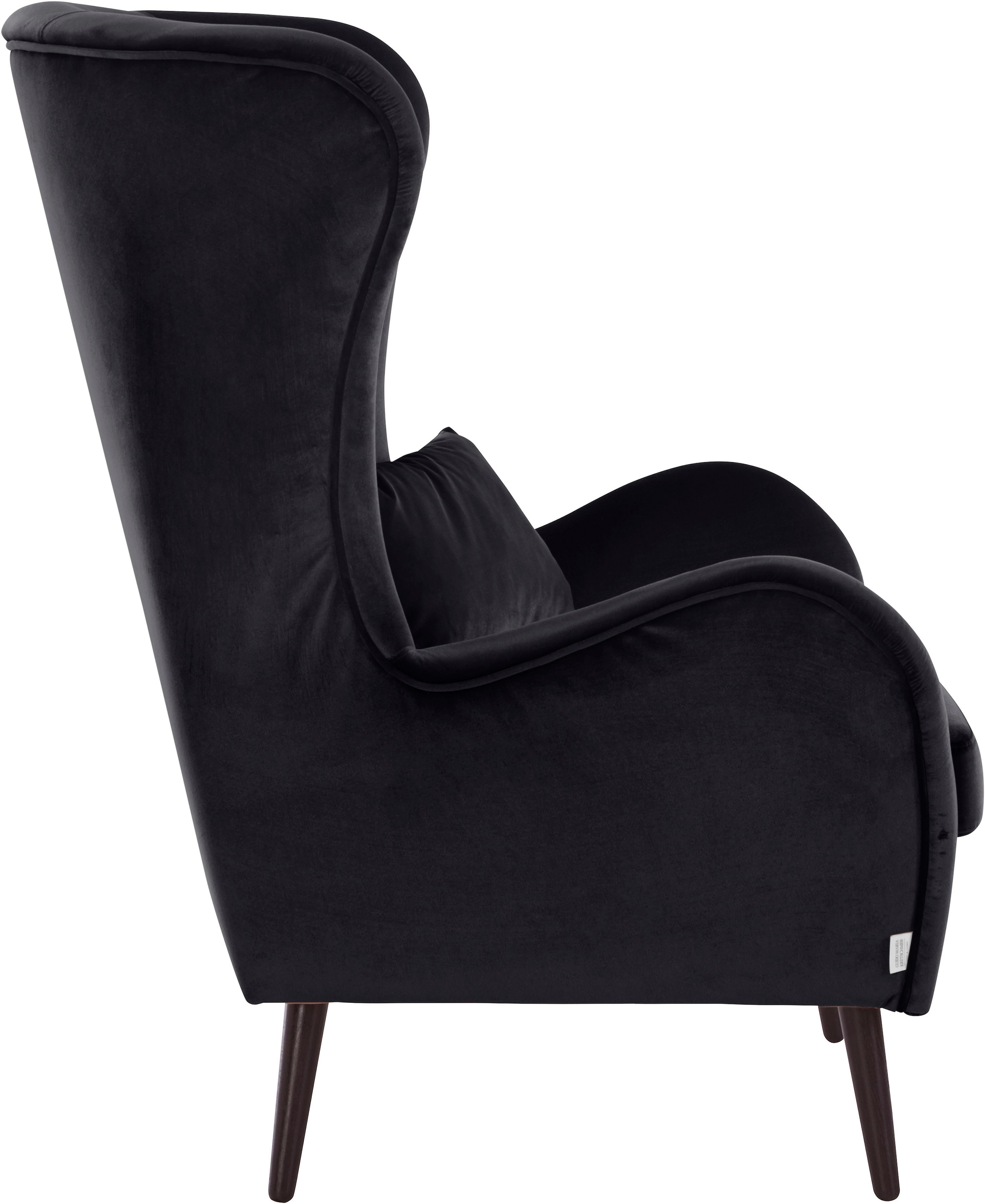 Guido Maria Kretschmer Home&Living Sessel »Salla auch in Fellimitat und Feincord, viele Bezugsarten, Ohrensessel«, wahlweise mit oder ohne Hocker; grosser Sessel: Masse B/T/H: 78/94/118cm