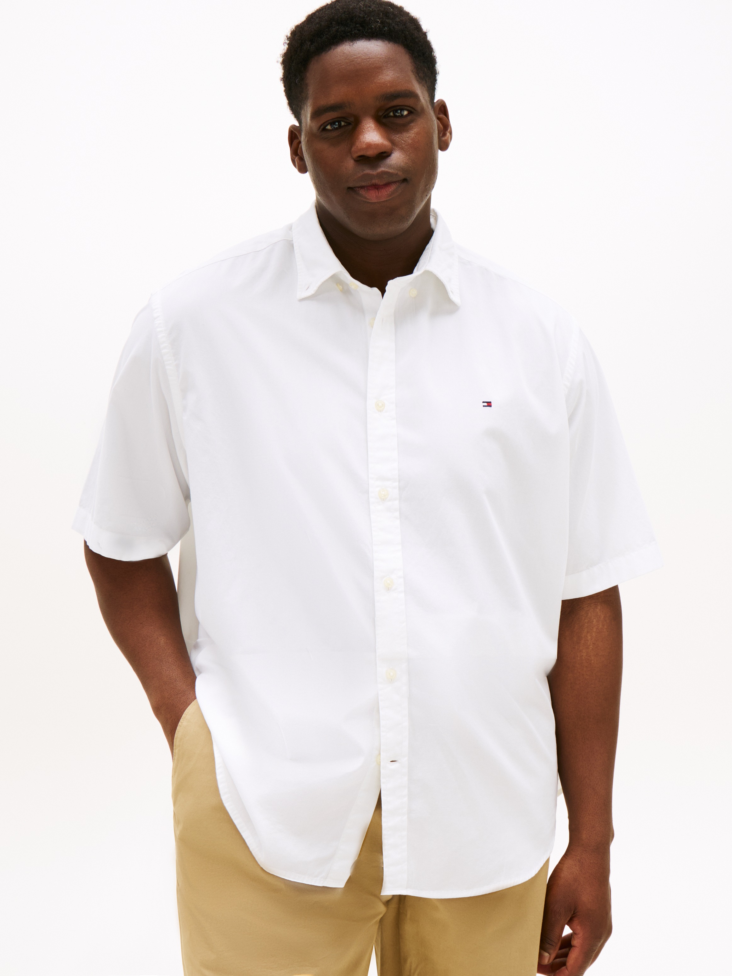 Tommy Hilfiger Big & Tall Kurzarmhemd »BT-FLEX POPLIN SOLID S/S SHIRT-B« Grosse Grössen