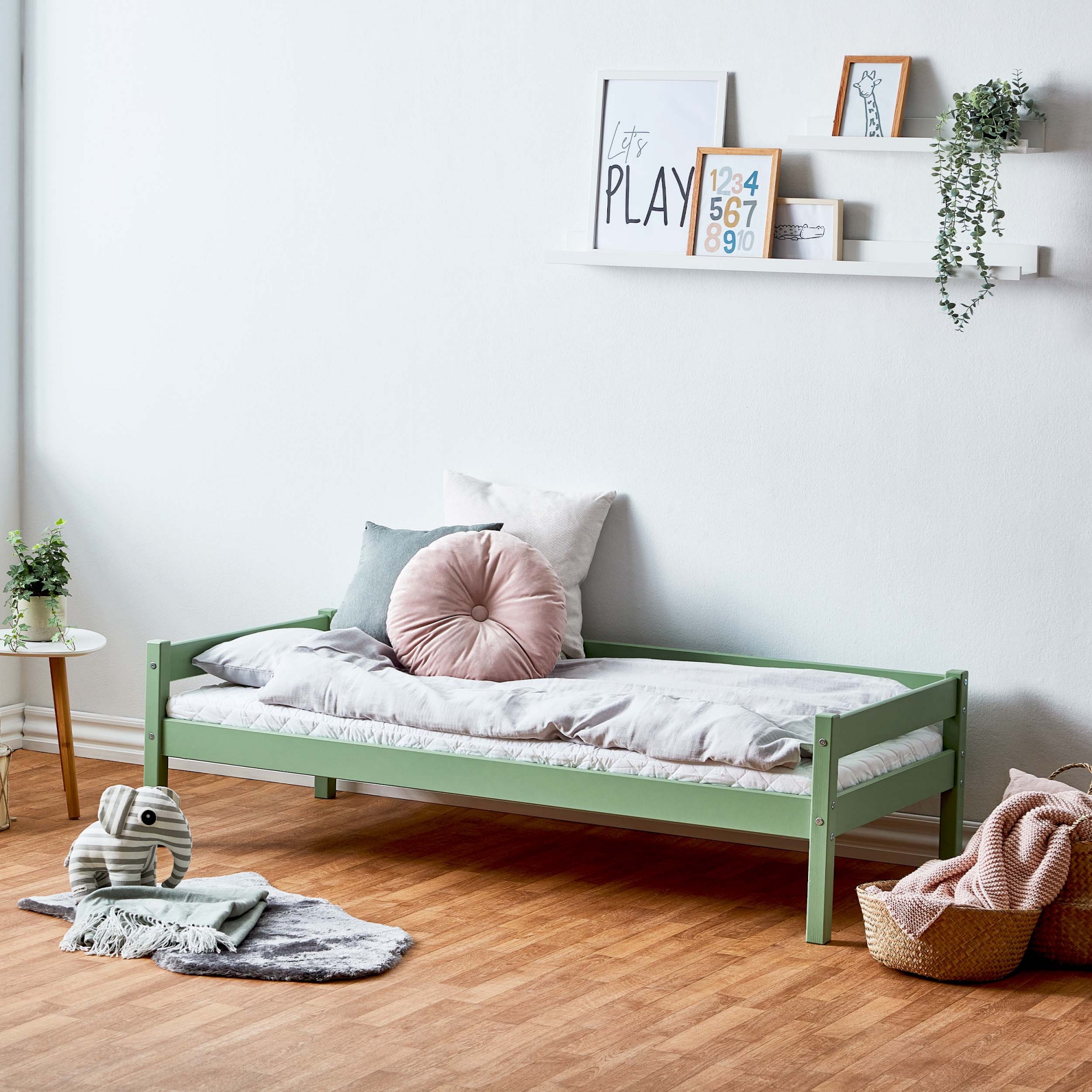 Lüttenhütt Kinderbett »ECO One, Einzelbett, skandinavisches Design«, wahlweise mit Matratze, Liegefläche 70x160 cm