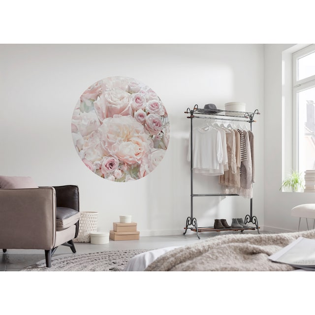 ✵ Komar Fototapete »Pink and Cream Roses«, Comic-botanisch, 125x125 cm (Breite  x Höhe), rund und selbstklebend günstig ordern | Jelmoli-Versand