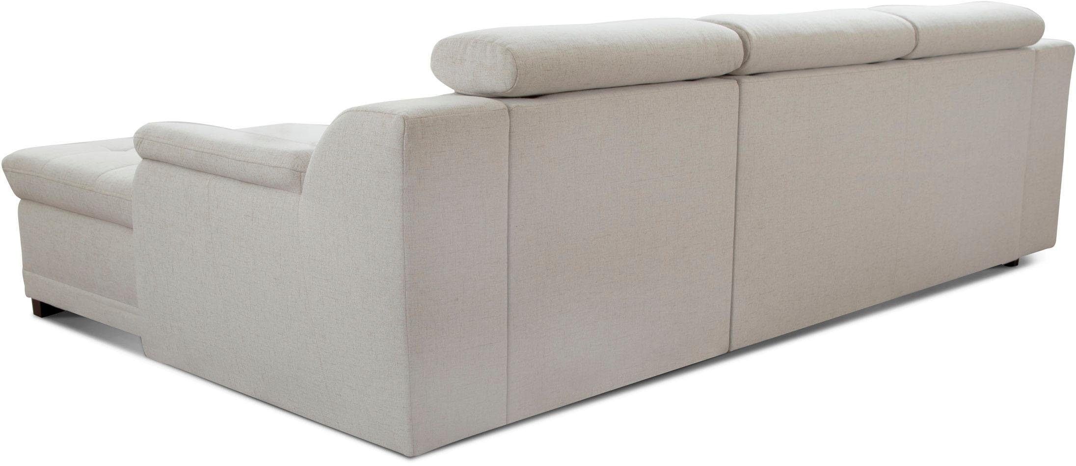 sit&more Ecksofa »Andiamo L-Form«, wahlweise mit Bettfunktion, inklusive Kopfteilverstellung