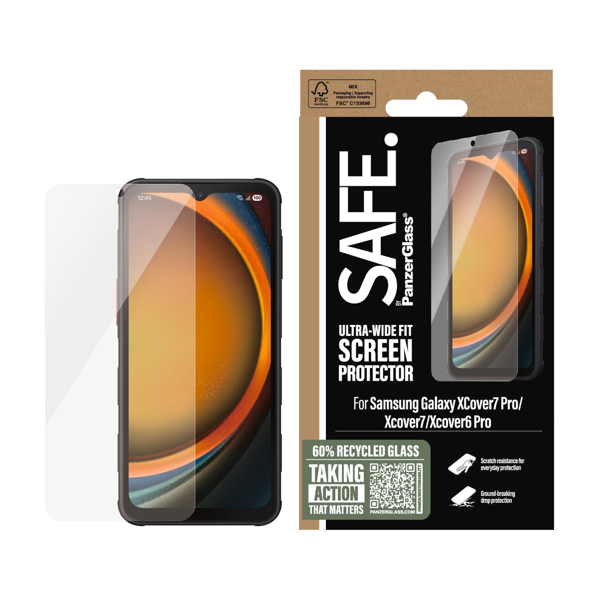 SAFE by PanzerGlass Displayschutzglas »Displayschutz Ultra-Wide Fit für Samsung Galaxy XCover7/XCover7 Pro« für Samsung Galaxy XCover6;Samsung Galaxy Xcover 7;Samsung Galaxy Xcover7 Pro Displayschutzfolie, kratz- & stossfest
