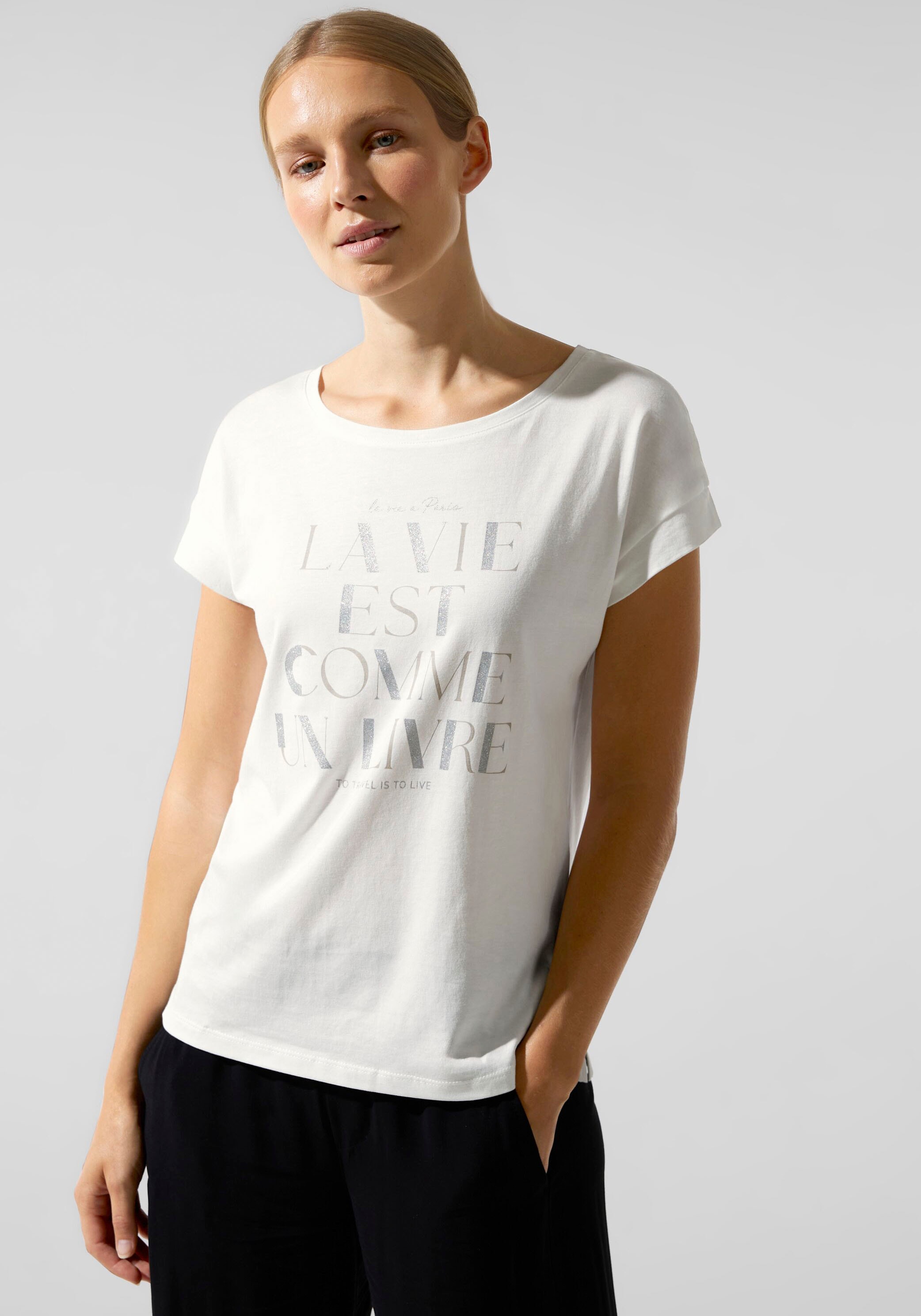 mit Frontprint bei STREET shoppen Schweiz schimmerndem ONE online Shirttop, Jelmoli-Versand