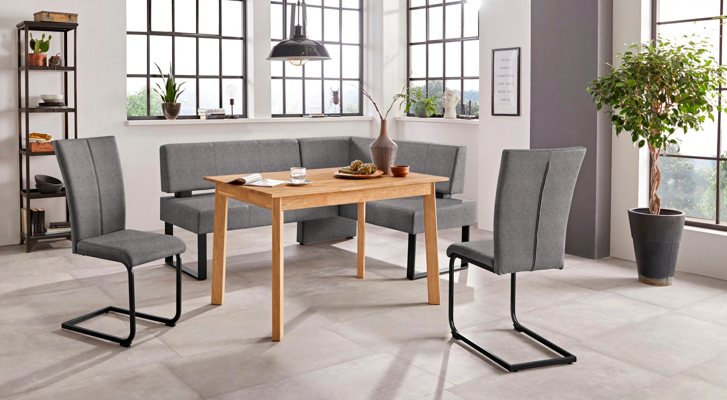 Home affaire Freischwinger »Oliver«, (Set), 2 St., Struktur weich, Stuhl belastbar bis 120 Kg