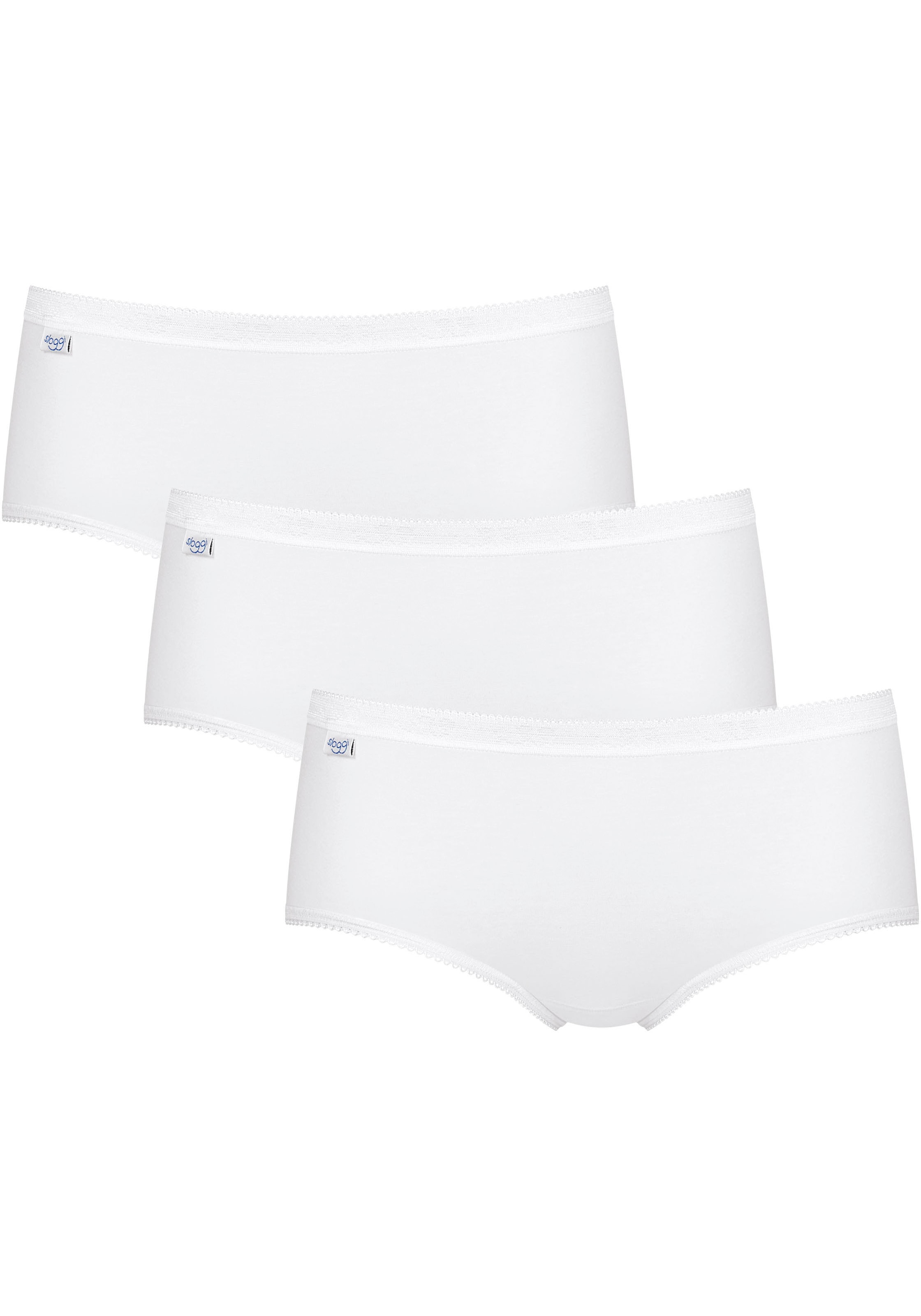 sloggi Midislip »Basic+« 3er Pack, Baumwolle, klassischer Stil, bequem, mittelhoher Bund, Softnähte