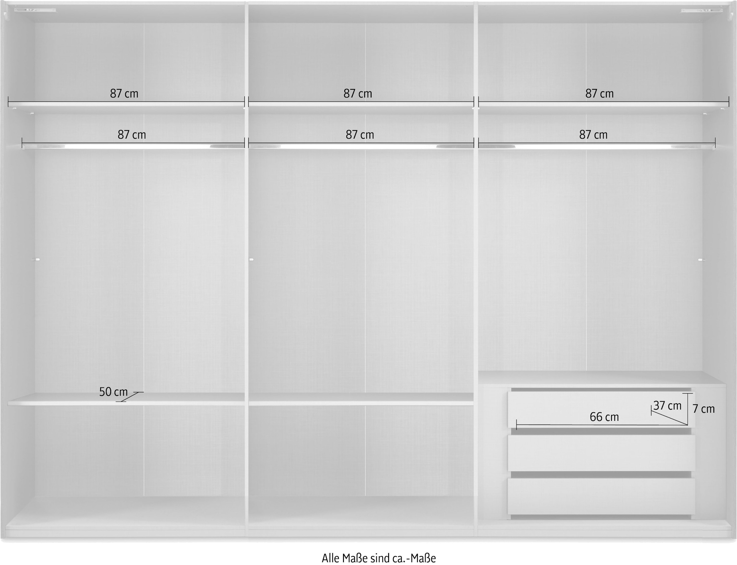 Wimex Schwebetürenschrank »Ernie Kleiderschrank mit Spiegel, Made in Germany TOPSELLER«, (Wähle aus verschiedenen Grössen deinen perfekten Stauraum!), Schlafzimmerschrank weiss 270cm Breit Preisknaller Premium