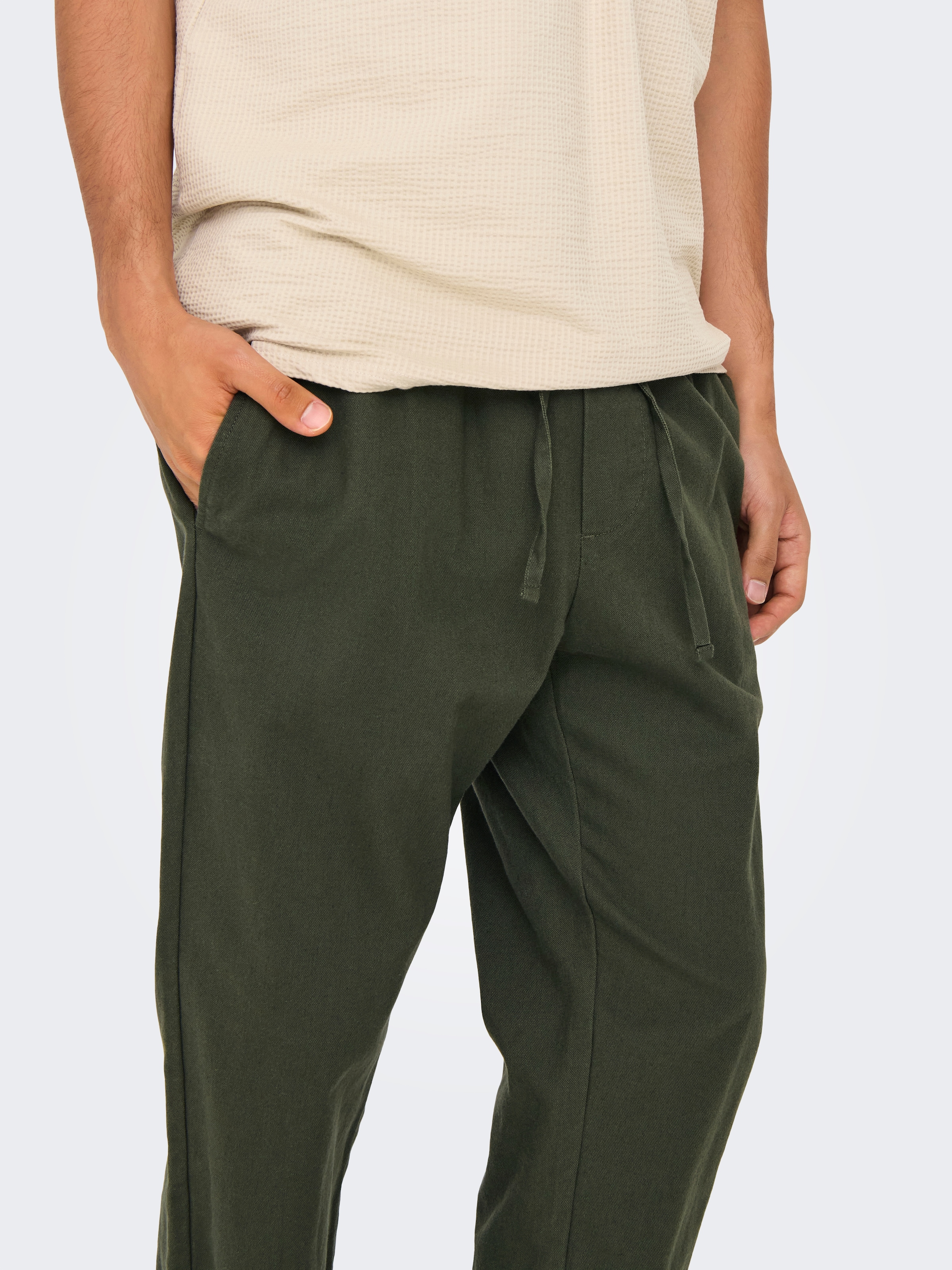 ONLY & SONS Stoffhose »ONSLINUS CROP 0007 COT LIN PNT NOOS«, mit Leinen