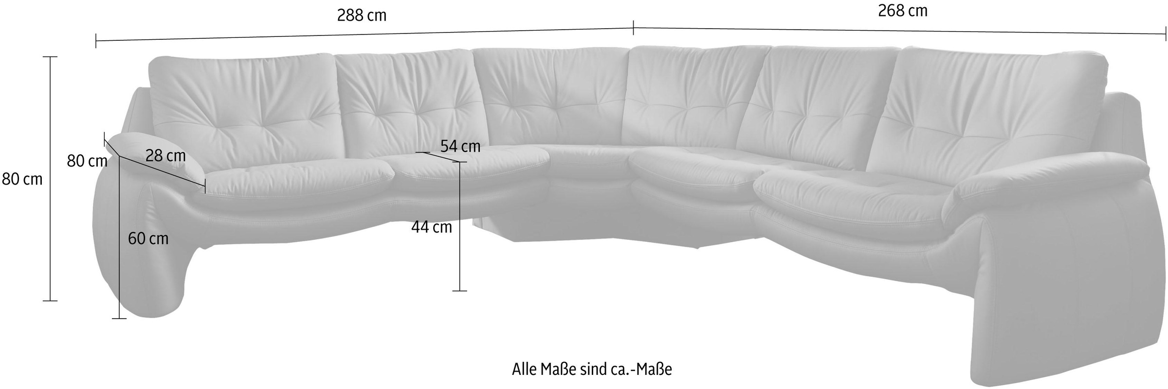 PLACES OF STYLE Ecksofa »Luna L-Form«, in einzigartiger Optik