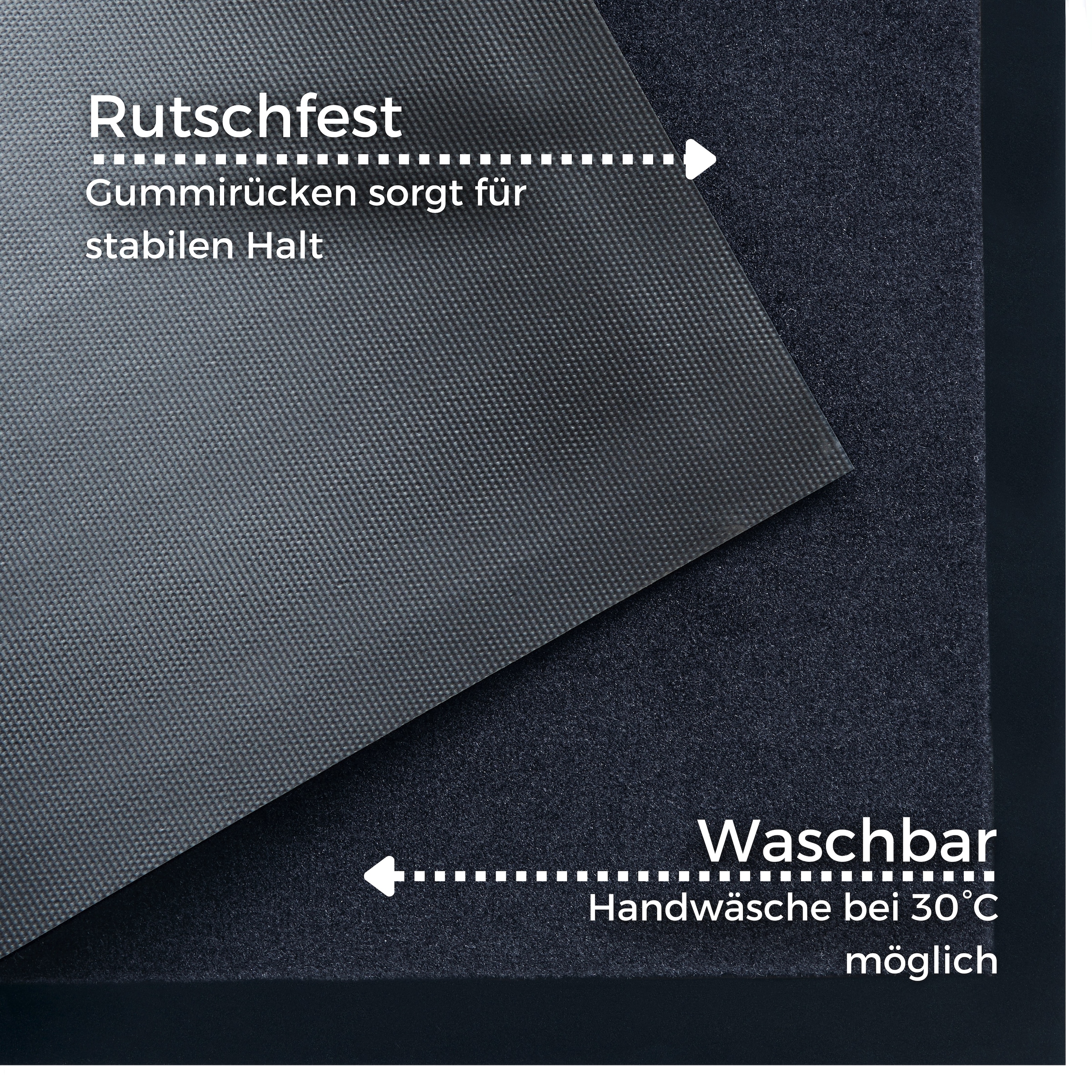 my home Fussmatte »Magne«, rechteckig, 5 mm Höhe, Schmutzfangmatte, Türmatte, In- und Outdoor, Schrift, Läufer, waschbar