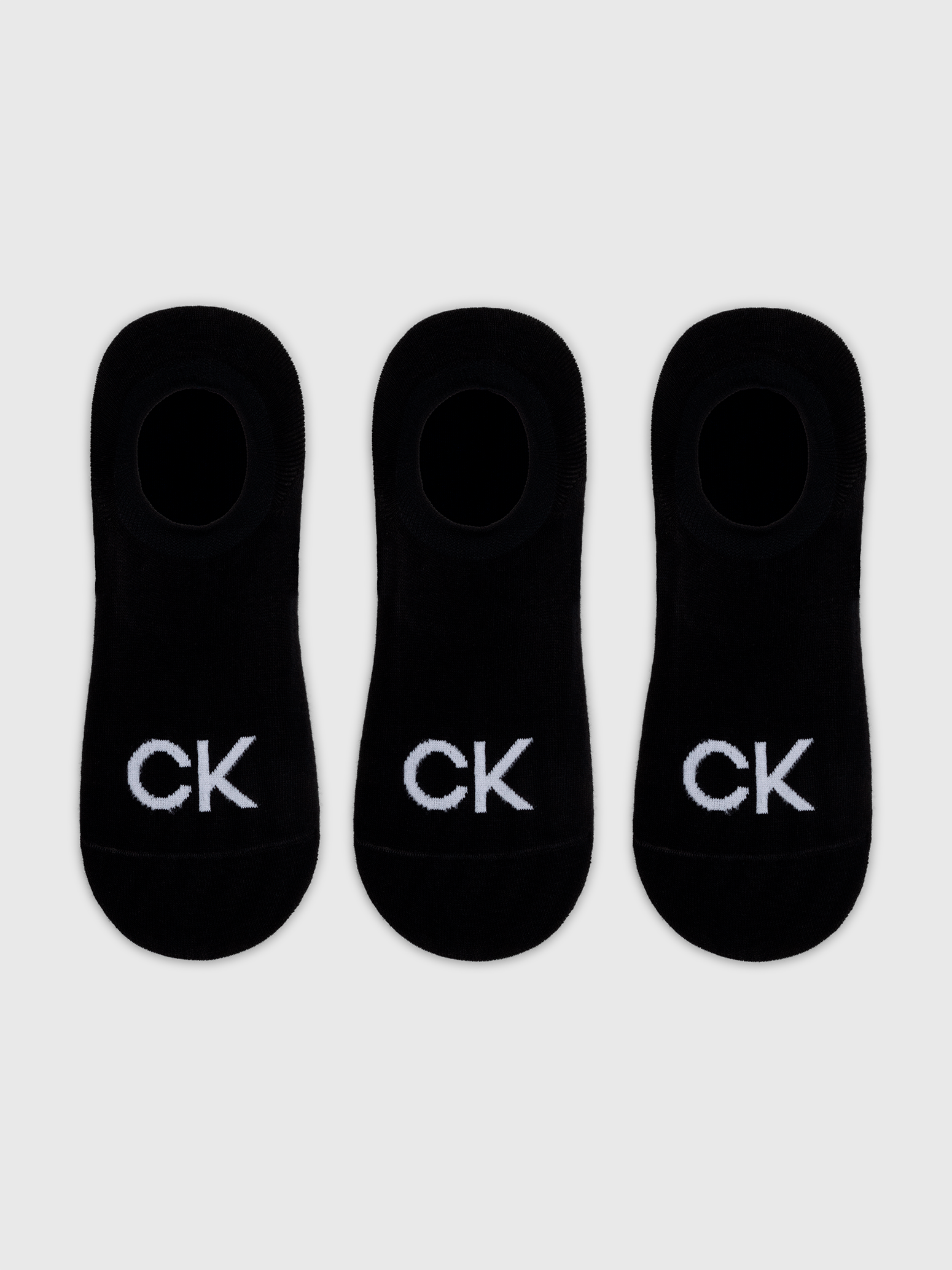 Calvin Klein Jeans Füsslinge »CK MEN FOOTIE HIGH CUT 3P LOGO«, (3 Paar), No Show Socks, Anti-Slip-Ferse, CK-Logo, High-Cut