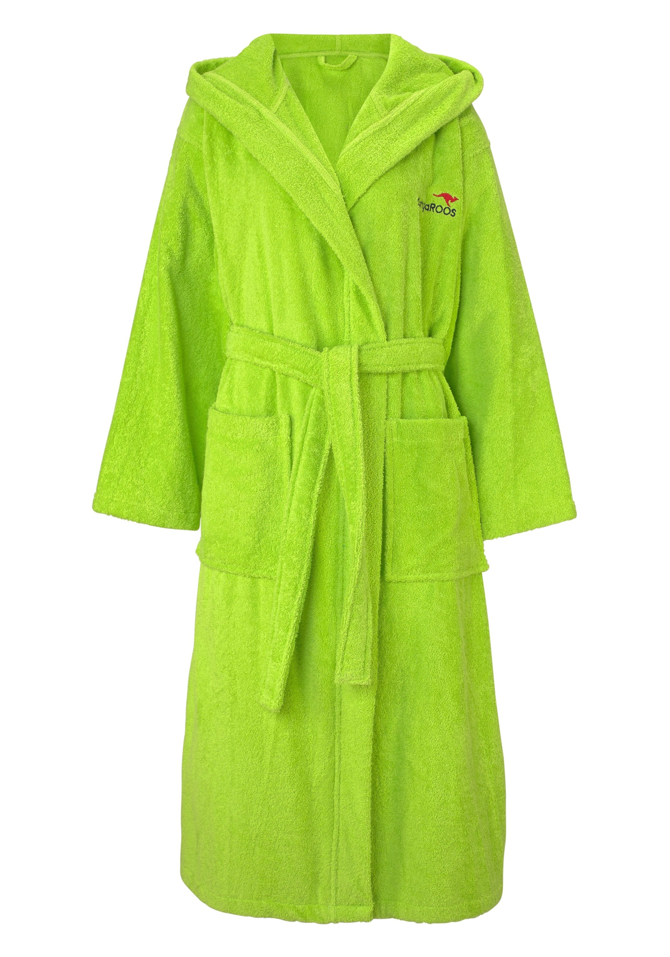 KangaROOS Unisex-Bademantel "Cassidy, für Damen & Herren, Standardlänge & Überlänge" 1 Stk. mit Taschen, Männer und Frauen, Baumwolle, Reise, Hotel, Sauna, S-3XL
