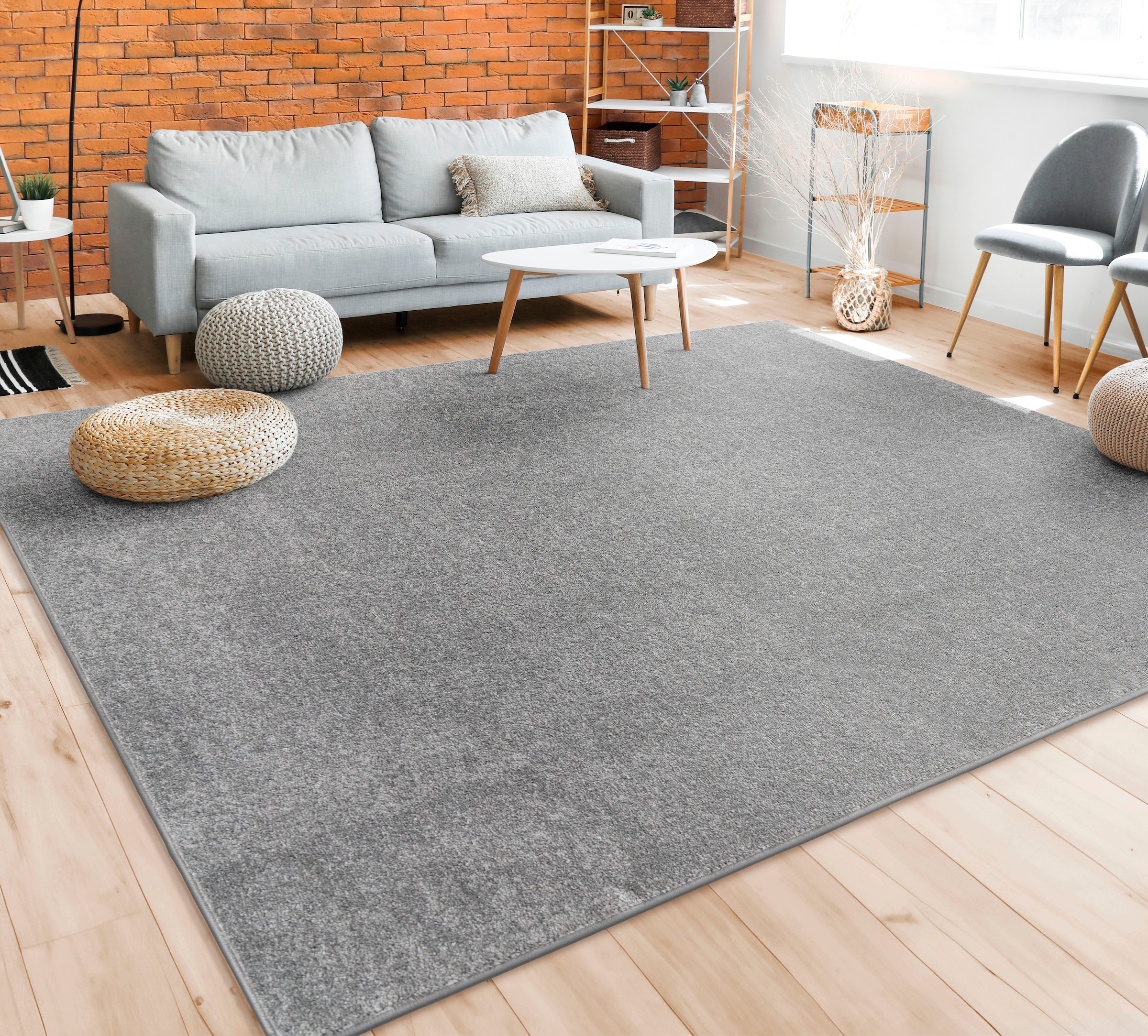 Paco Home Teppich »Porto 890«, rechteckig, 13 mm Höhe, Kurzflor, Uni-Farben, ideal im Wohnzimmer & Schlafzimmer