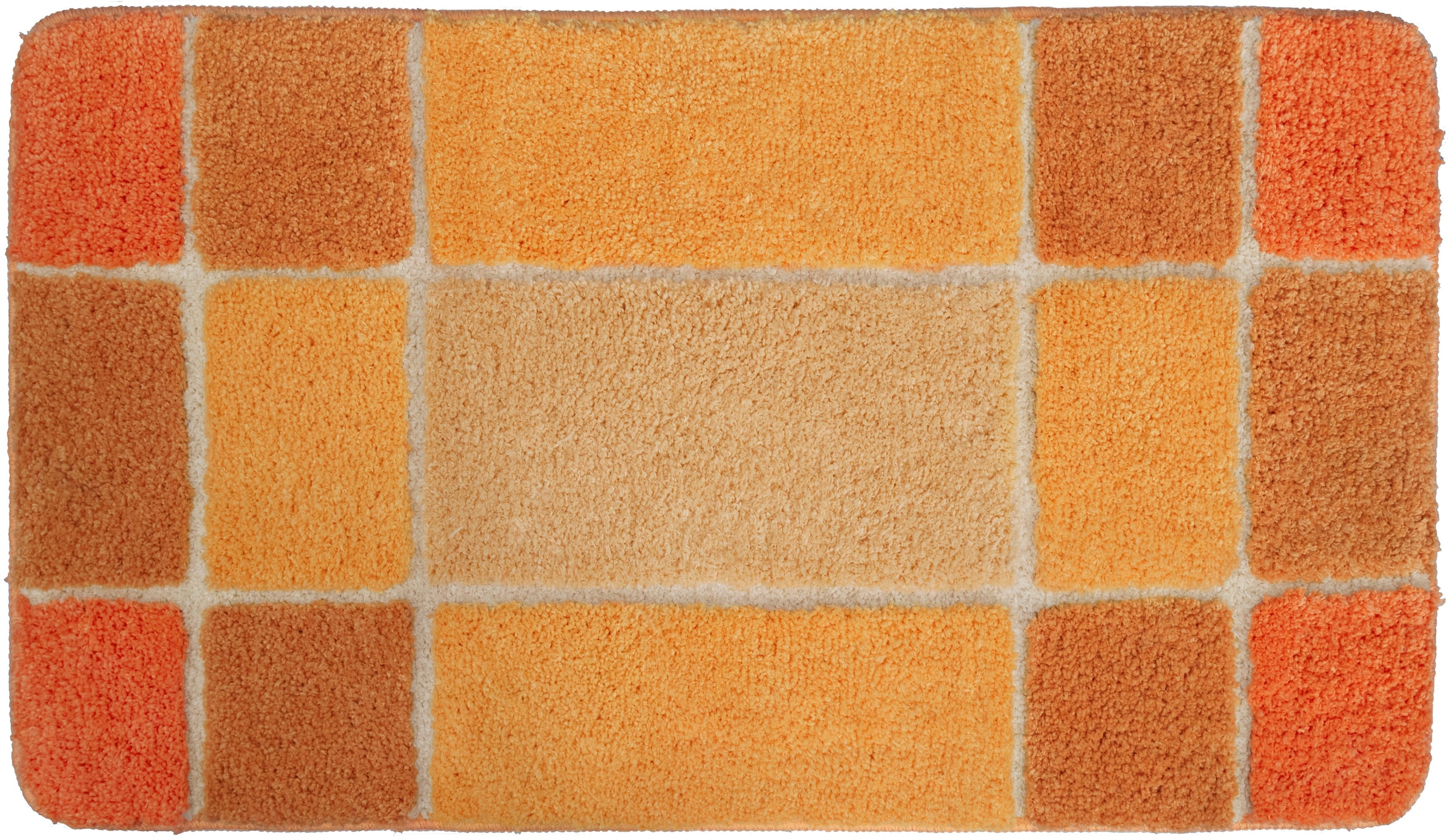 my home Badematte »Pia«, rutschhemmend beschichtet, strapazierfähig-fussbodenheizungsgeeignet-schnell trocknend, Badteppich, karierte Badematten, rechteckig, rund & als 3-tlg. Set