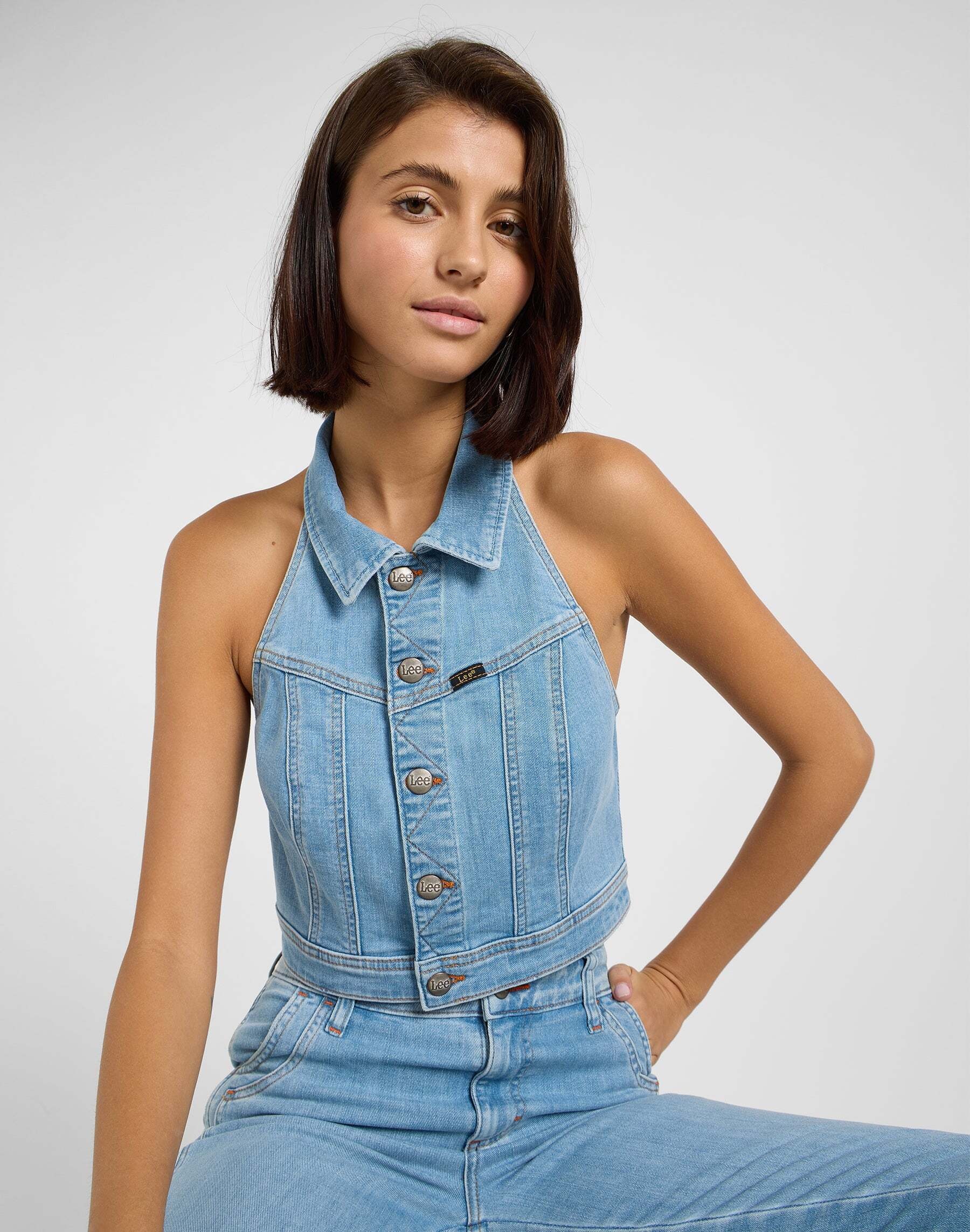 Lee® Kurzarmshirt »LEE Top Double Seamed Halter«