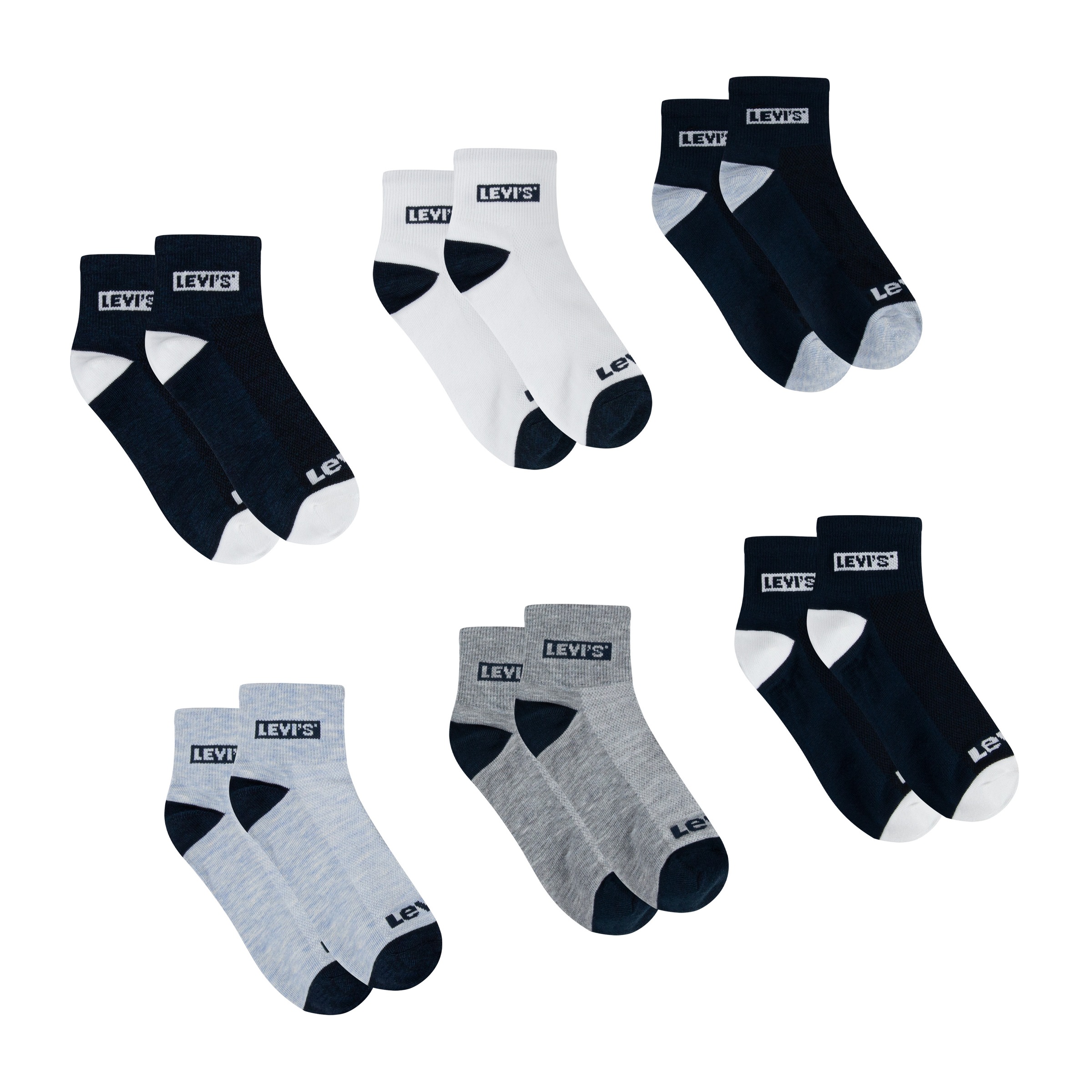 Levi's® Kids Kurzsocken »LHN BOX TAB MID CUT 6PK« Packung, UNISEX