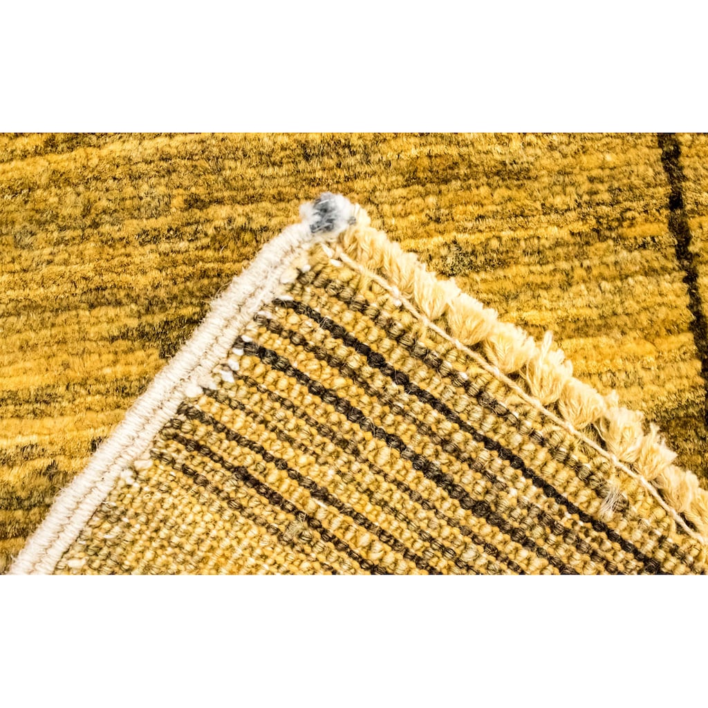 morgenland Wollteppich »Ziegler Modern Teppich handgeknüpft gelb«, rechteckig
