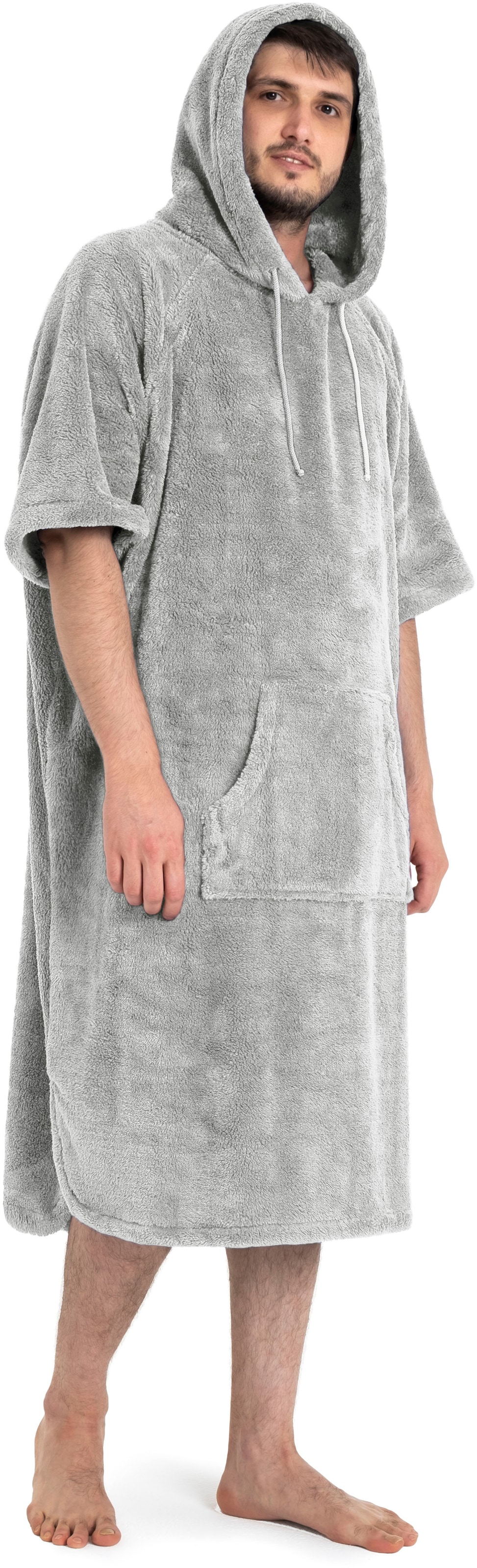 my home Badeponcho »Lillou, Surfponcho ideal für Sauna, Spa & im Urlaub«, (1 St.), weich und kuschelig, plüsch, Fleece, Unisex, für Damen und Herren