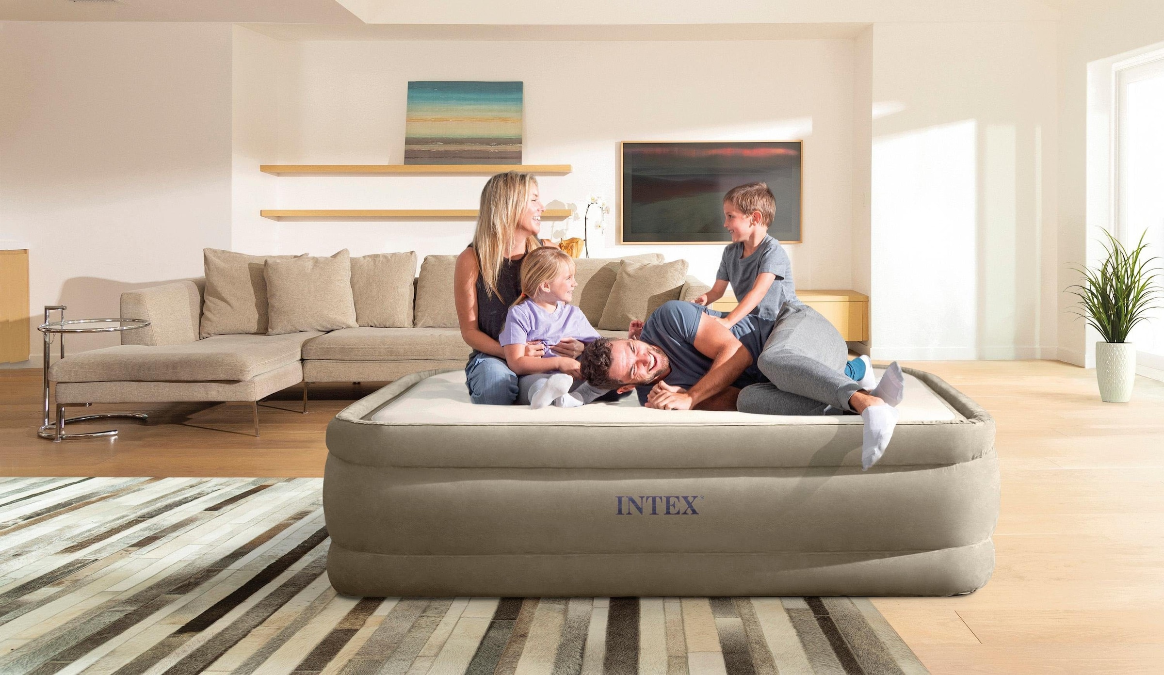 Intex Luftbett »DURA-BEAM® ThermaLuxâ„¢ Airbed, QUEEN«, (Set, 2 tlg., mit Transporttasche)