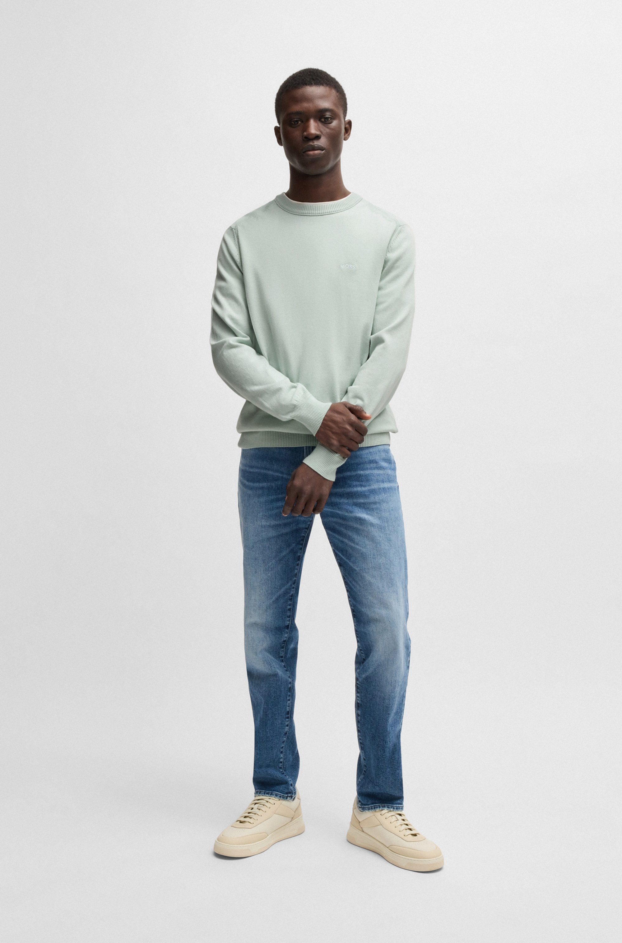 BOSS ORANGE Strickpullover »Asac«, mit Logostickerei auf der Brust