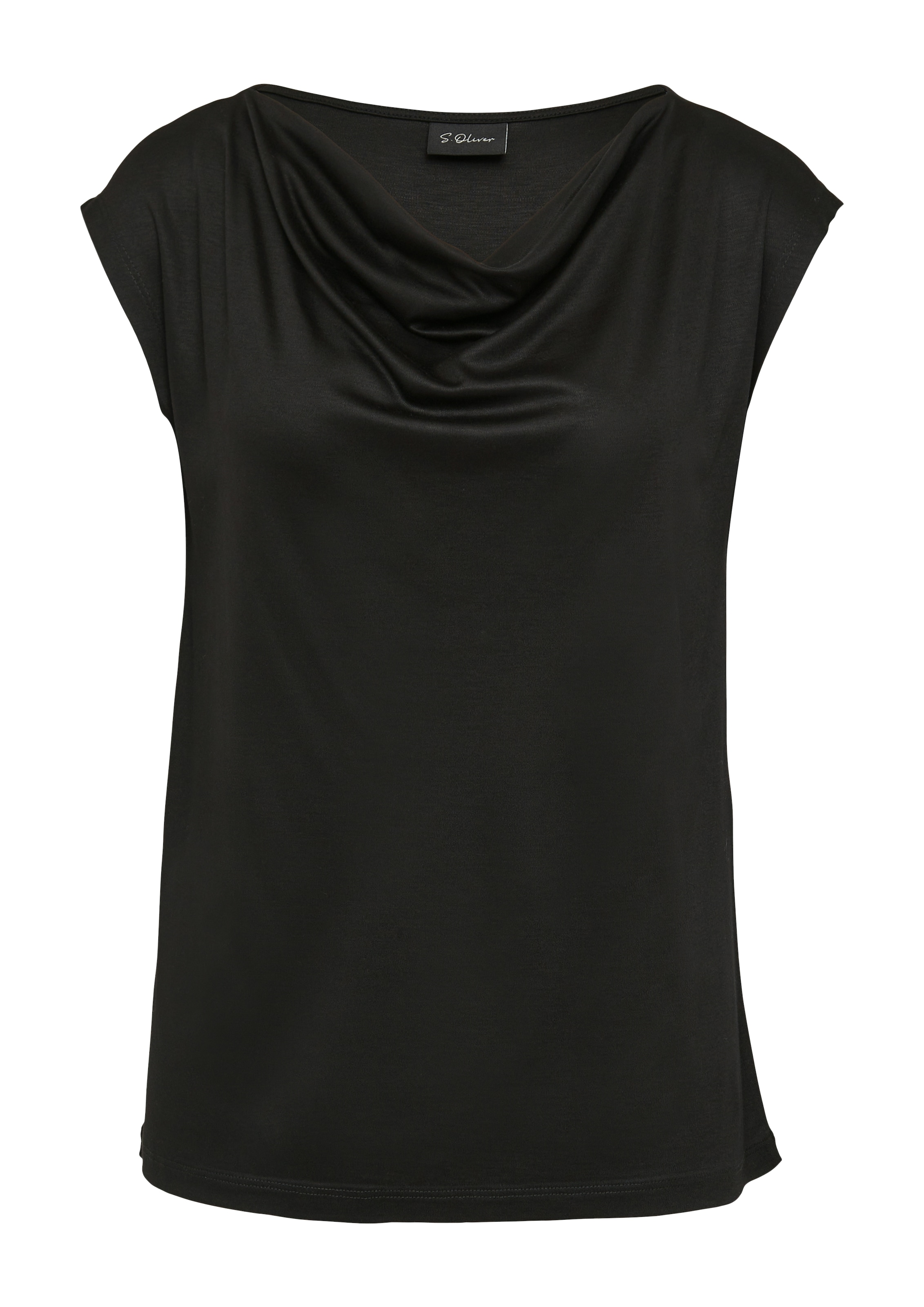 s.Oliver BLACK LABEL T-Shirt, mit Wasserfall-Ausschnitt