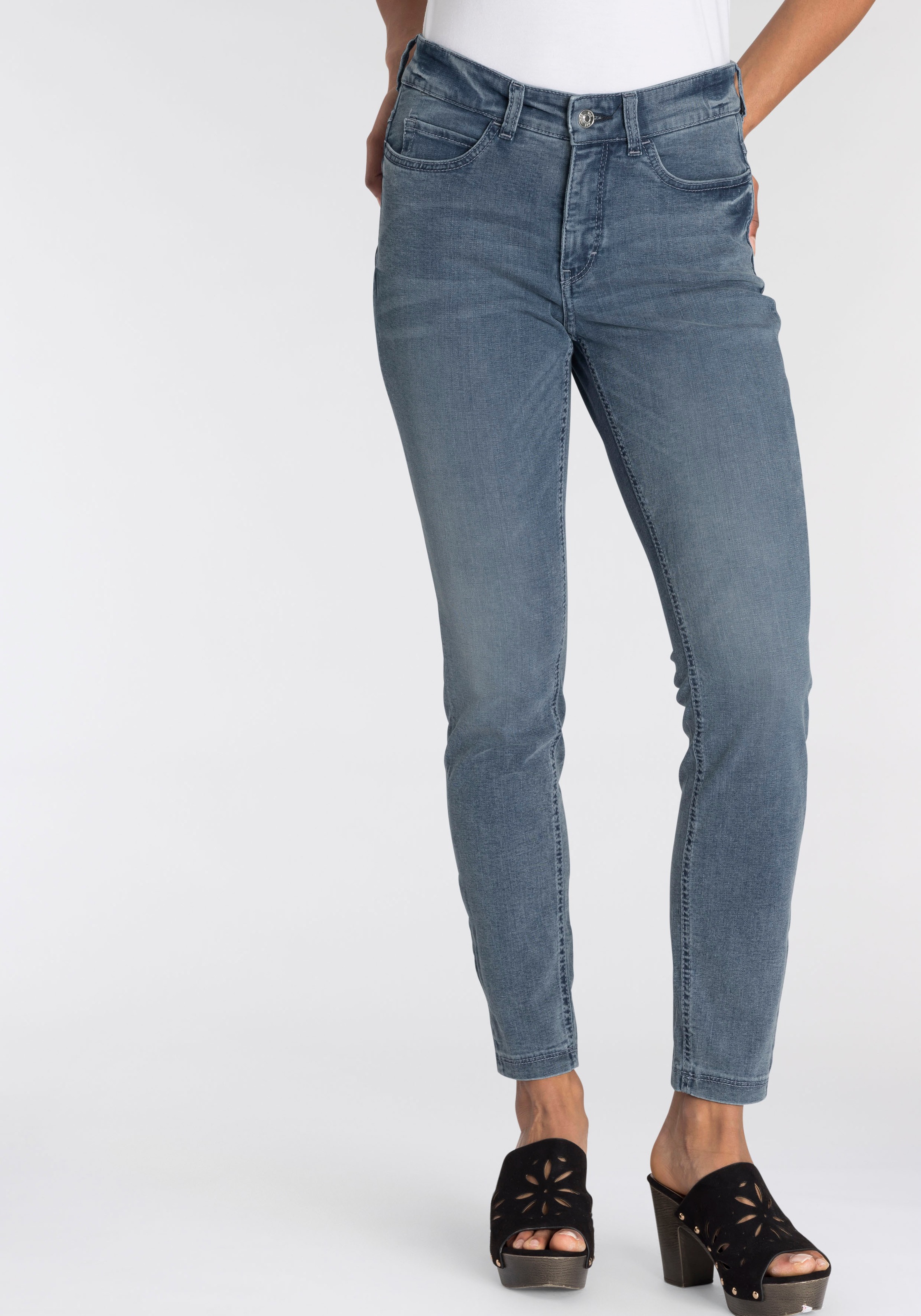 Tag sitzt »Hiperstretch-Skinny«, Skinny-fit-Jeans den bei MAC online ganzen Power-Stretch bequem Jelmoli-Versand Qualität shoppen Schweiz