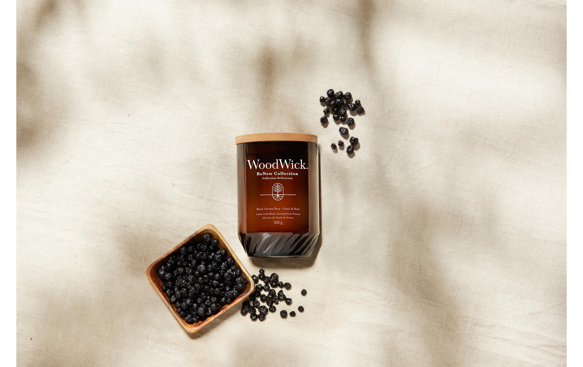 Woodwick Duftkerze »Black Currant & Rose ReNew Large Jar«