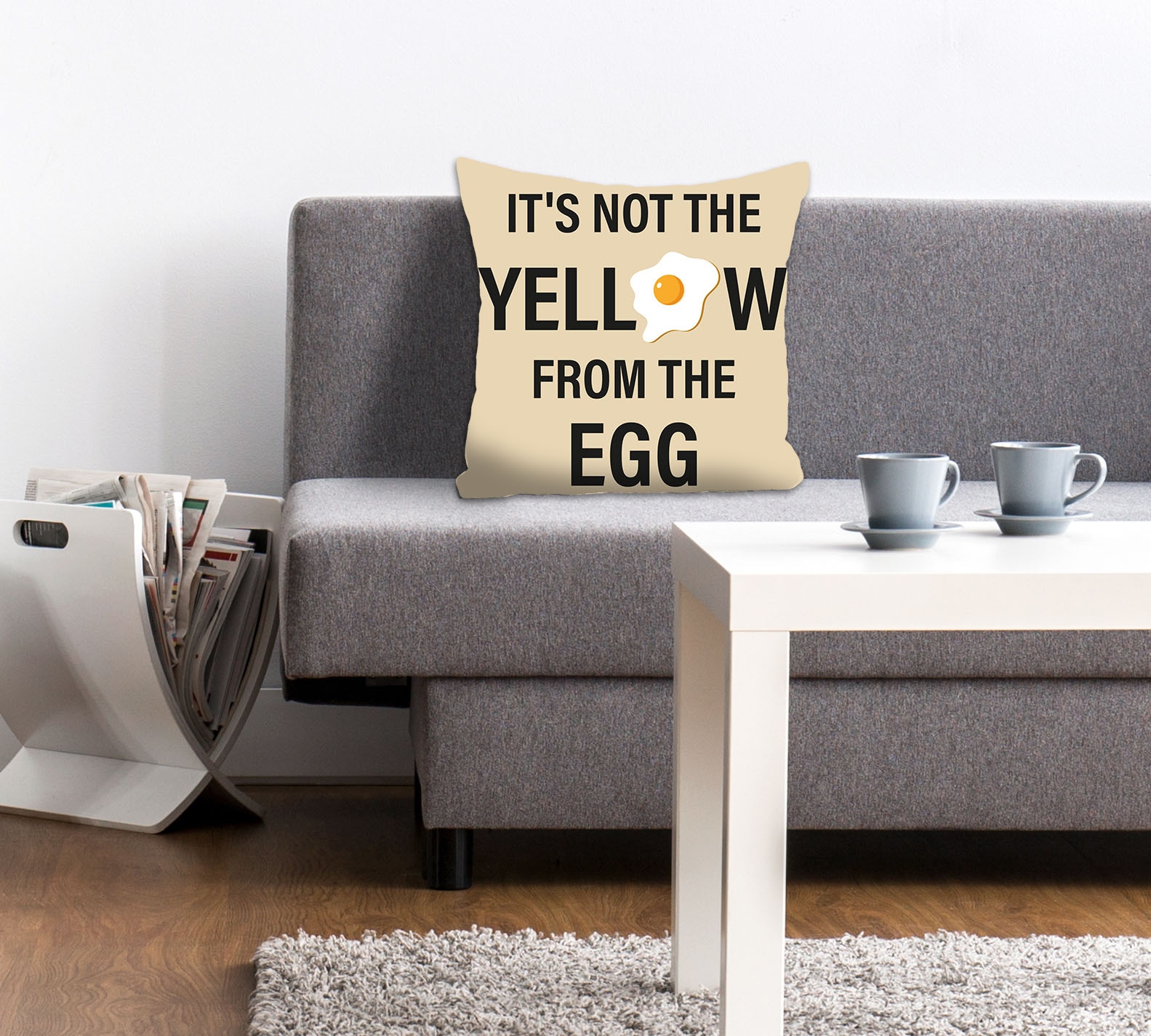 queence Dekokissen "ITS NOT THE YELLOW FROM THE EGG" Kissenhülle,Its not the yellow from the egg,Spruch,Witzig,Englisch