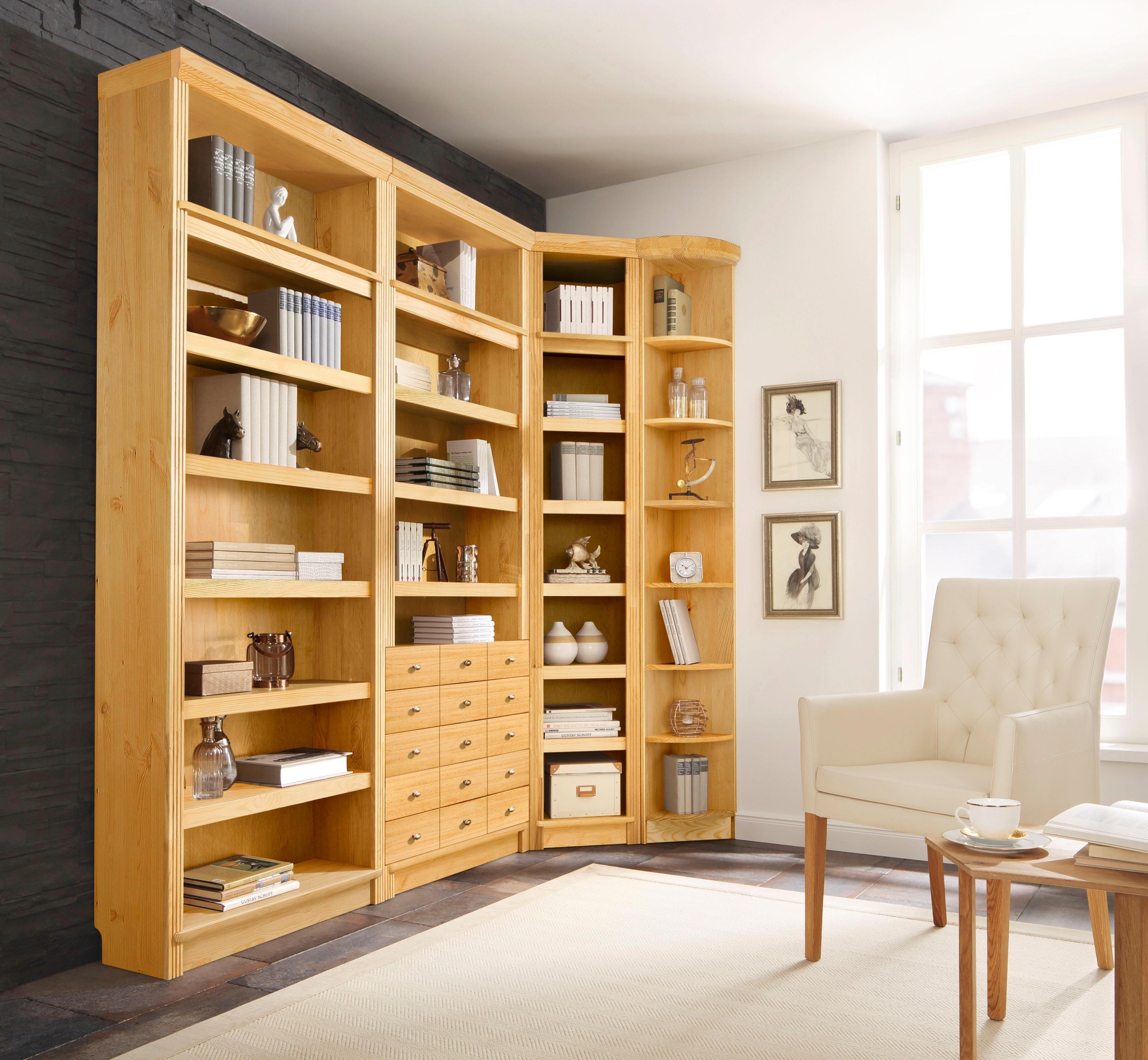 Home affaire Anbauregal »Soeren«, aus massiver Kiefer, Höhe 220 cm, Tiefe 33 cm