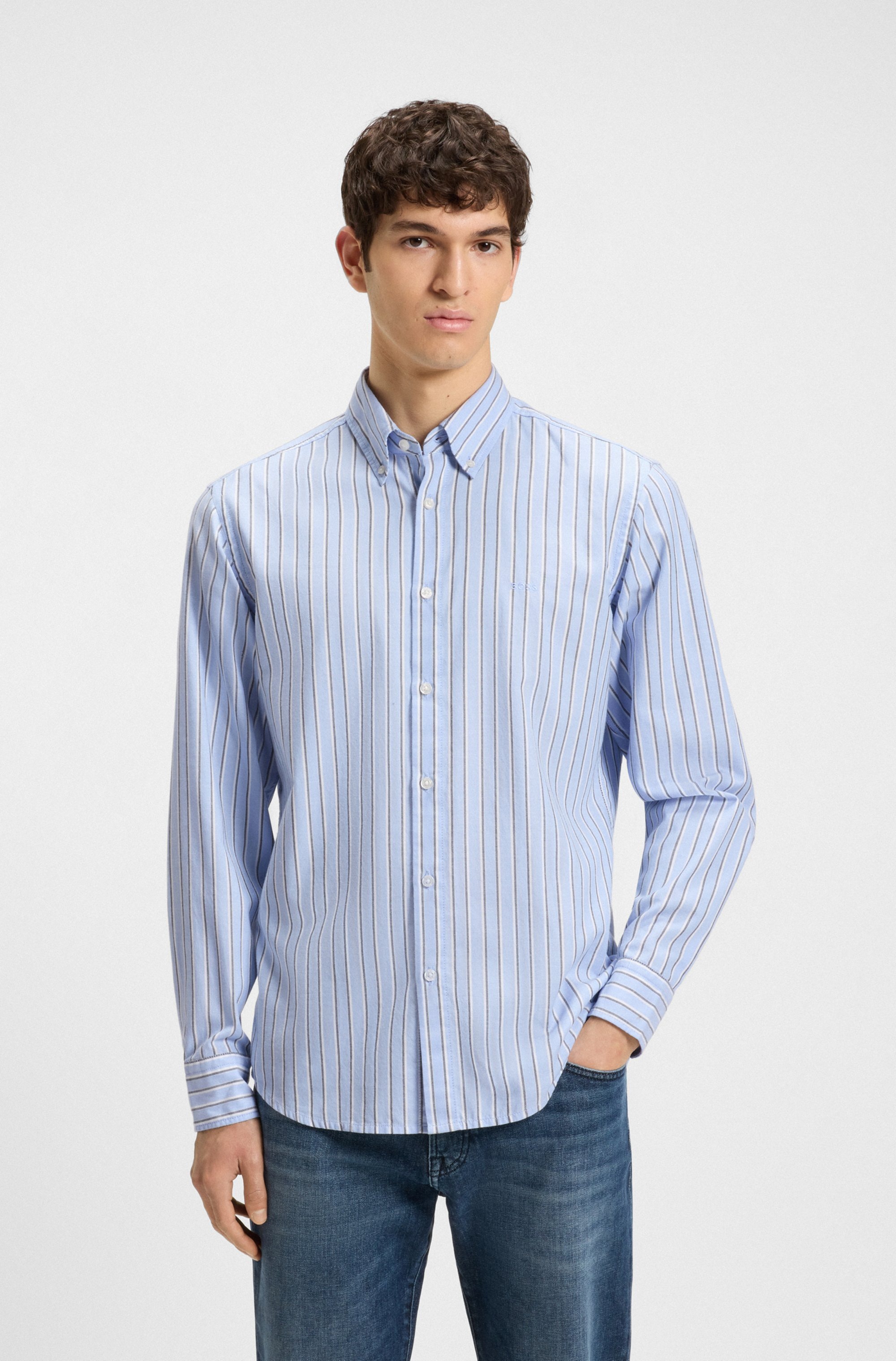 BOSS ORANGE Langarmhemd »Ricoplus« regular fit, mit Button-down-Kragen