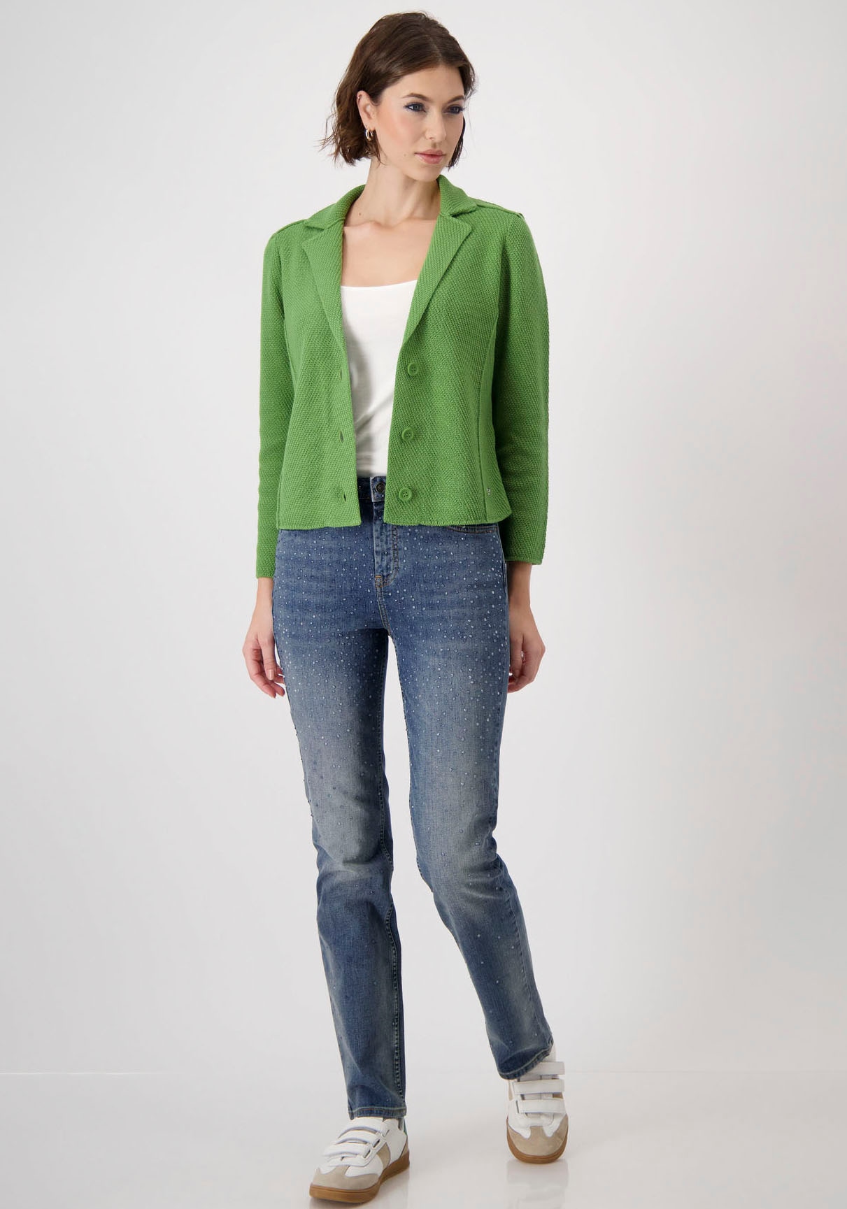 Monari Strickjacke, mit Reverskragen und Knöpfen
