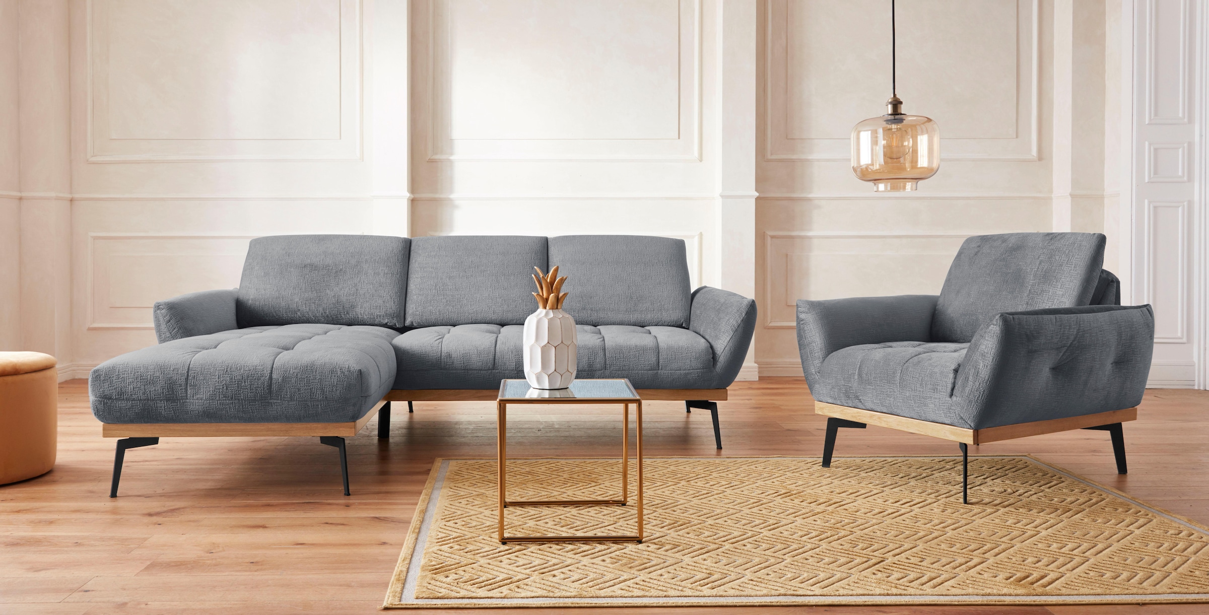 exxpo - sofa fashion Ecksofa »Palic, inkl. Rückenverstellung, bequem, elegant, Breite 245cm, L-Form«