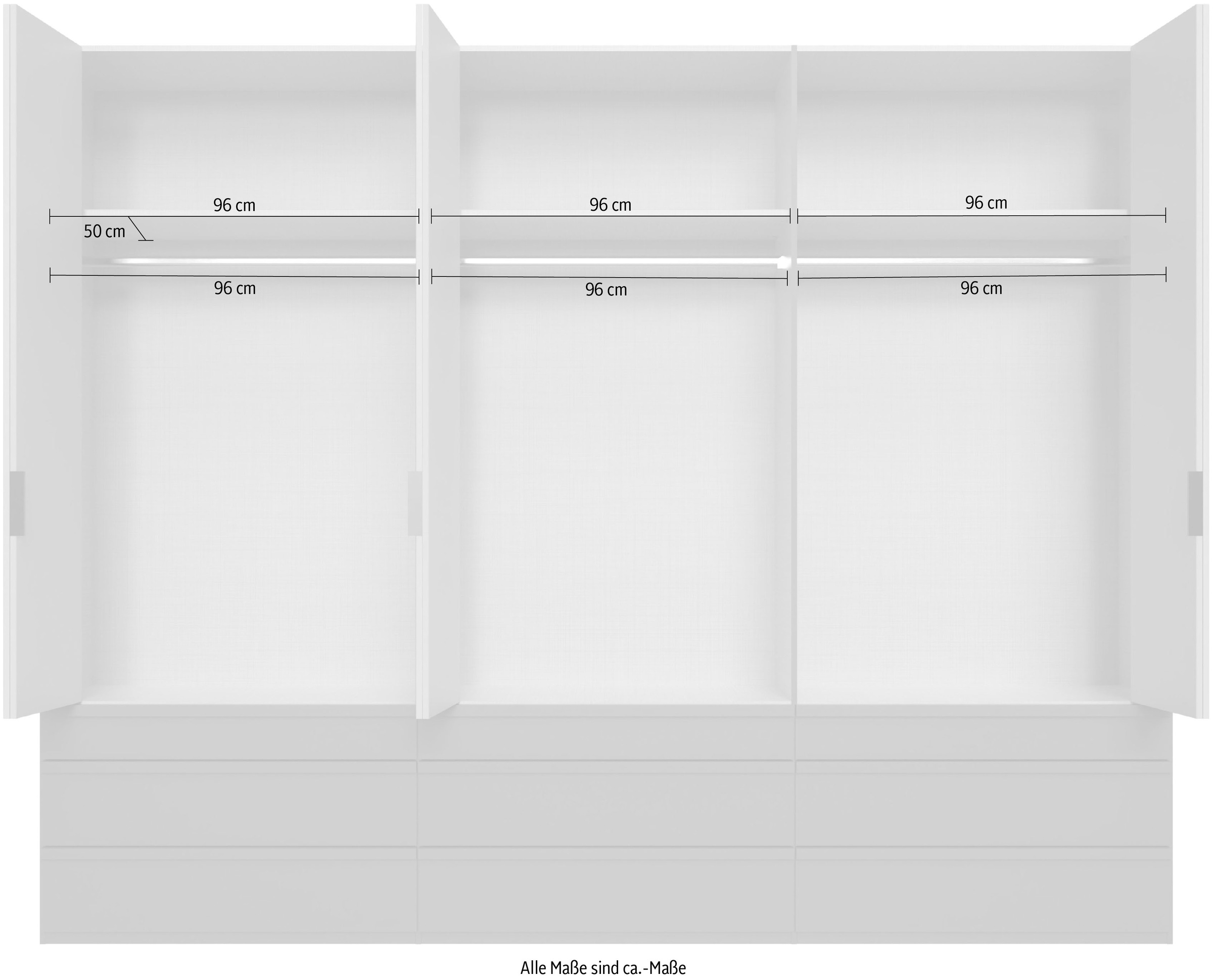 Wimex Falttürenschrank »Oxford by fresh to go, in 3 Breiten und 2 Höhen, Made in Germany«, (mit Schubladen, wahlweise mit oder ohne Spiegel), mit hochwertigen Falttüren für den perfekten Überblick