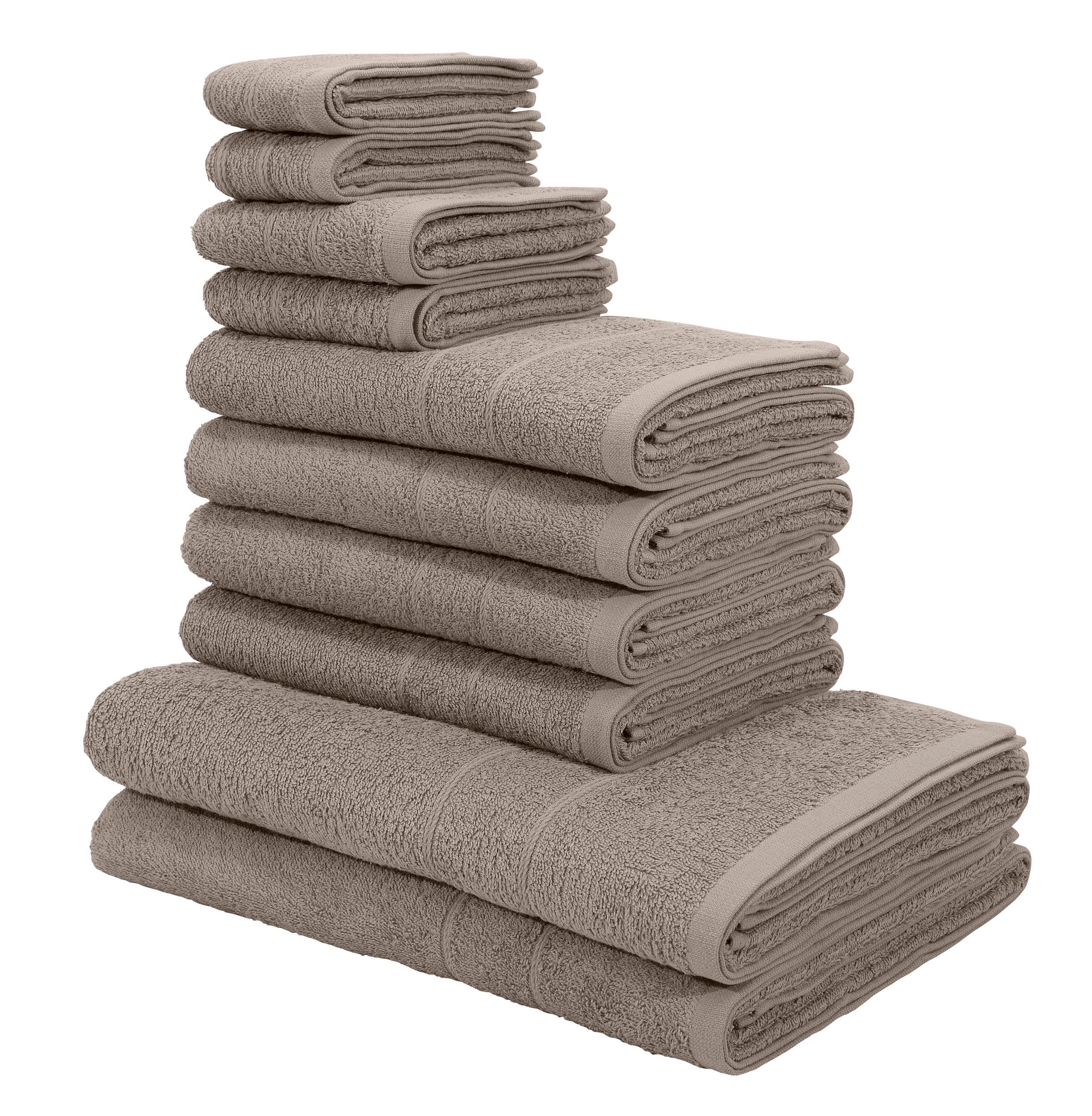 Handtuchset Handtuch Walkfrottee, 10 feiner aus my Jelmoli-Versand tlg., 100% Handtücher Baumwolle »Inga«, home shoppen Set, Bordüre, Set online | mit