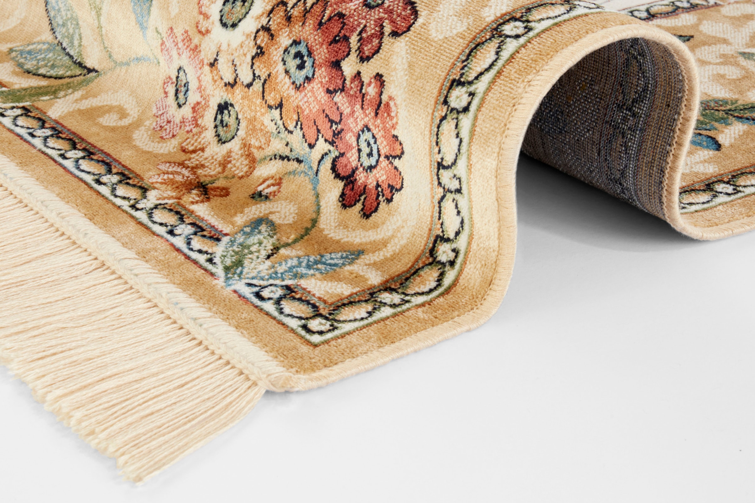 HANSE Home Teppich »Orient Flowers«, rechteckig, 5 mm Höhe, Kurzflor mit Fransen, Orient, Wohnzimmer, Schlafzimmer, Esszimmer