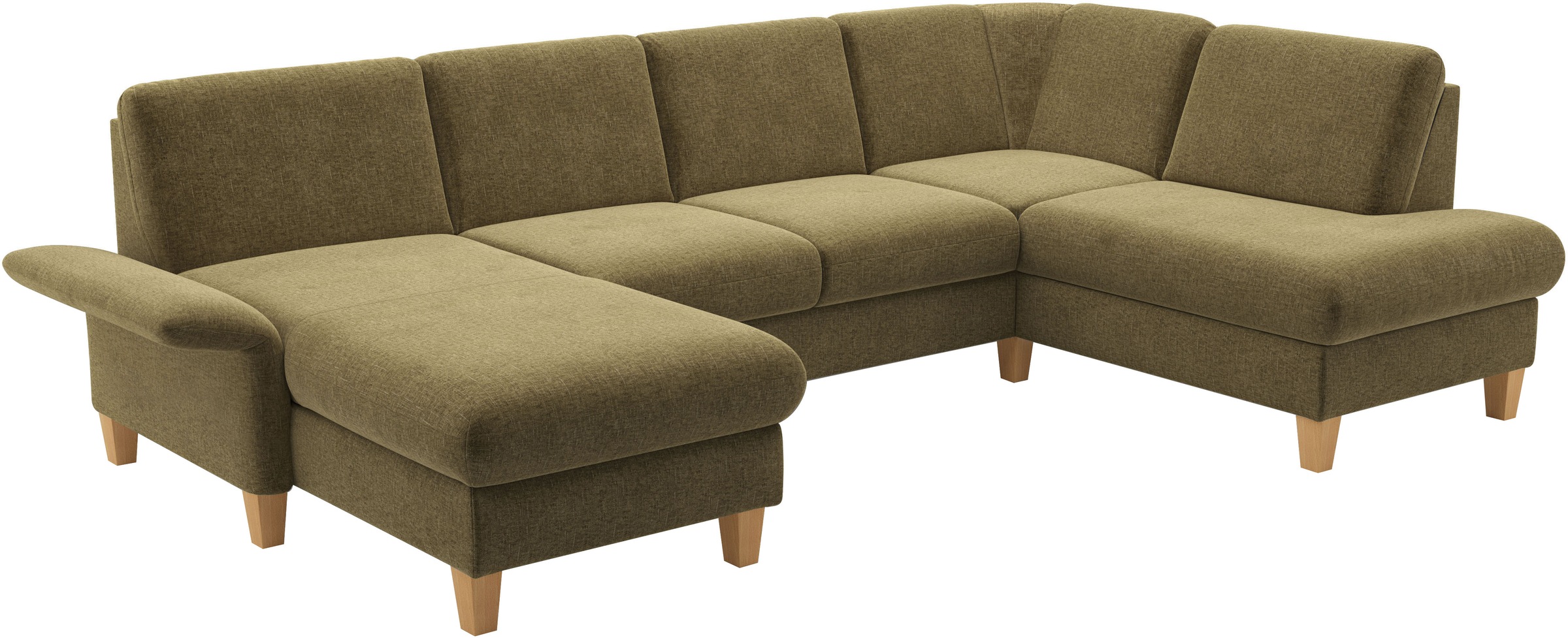 Home affaire Wohnlandschaft »Rochelle, U-Form«, optional mit Armteilverstellung, mit Bettfunktion & Bettkasten